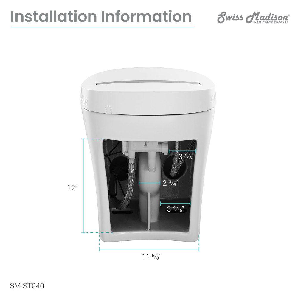 Viro Smart Tankless Elongated Toilet - Touchless Vortex™ Dual Flush 1.1/1.6 GPF Water Efficient Modern Bathroom Toilet for Home & Commercial Use