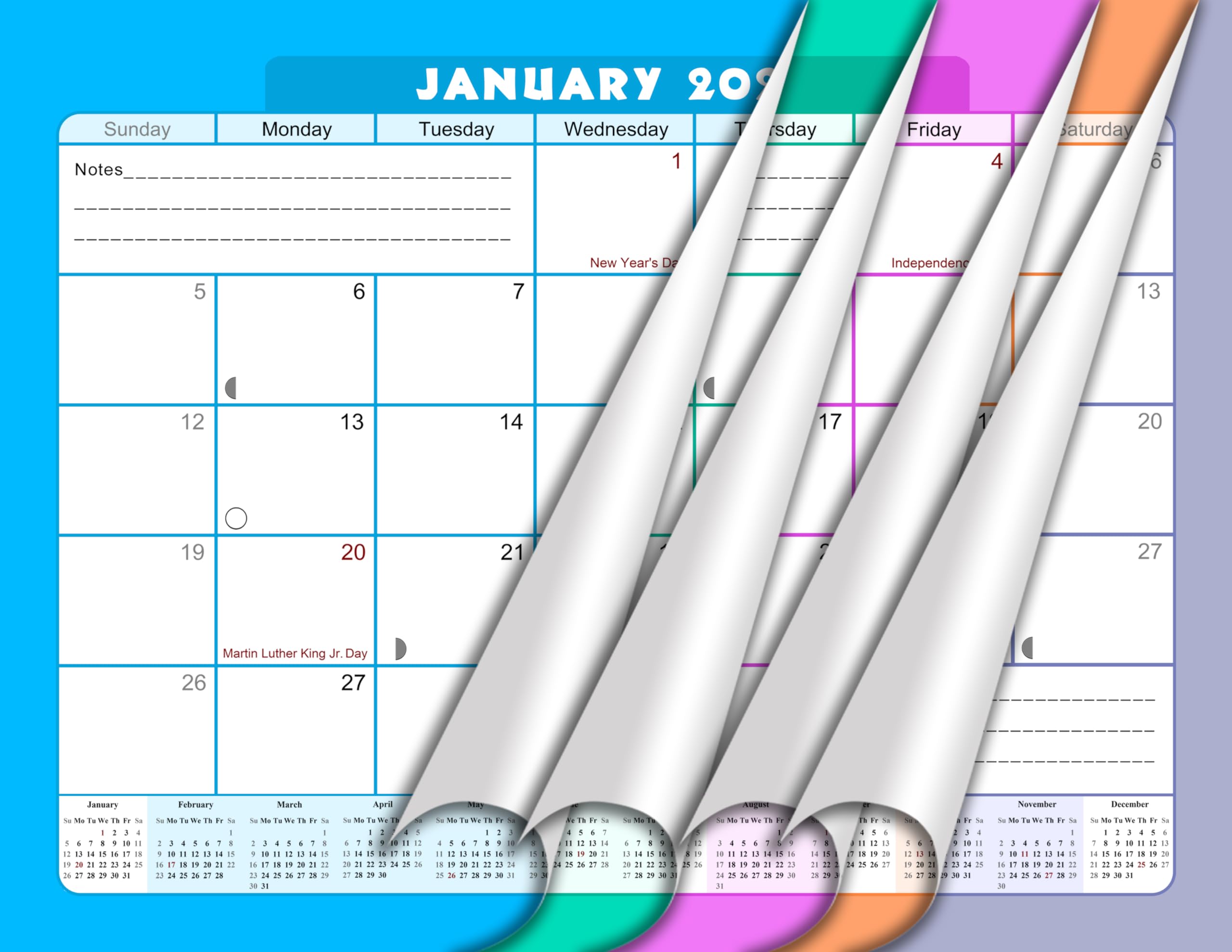 2024-2025 18-Month Spiral-Bound Wall & Desk Calendar Planner - Large Monthly Organizer for Office, Home & School (Edition #07) - Perfect for Scheduling, Planning & Productivity