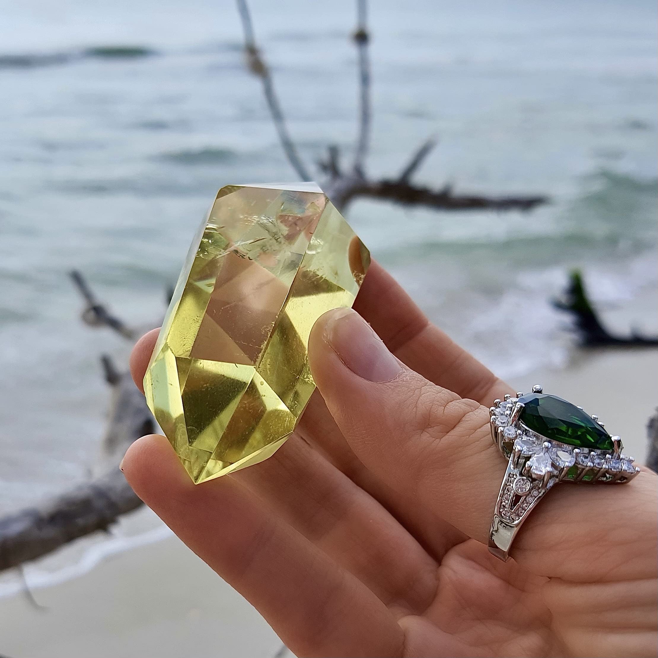 Natural Pure Citrine Gemstone - Large Double Terminated Healing Crystal for Chakra Balancing, Wealth Manifestation & Meditation | Perfect for Reiki, Metaphysical Practices & Spiritual Wellness