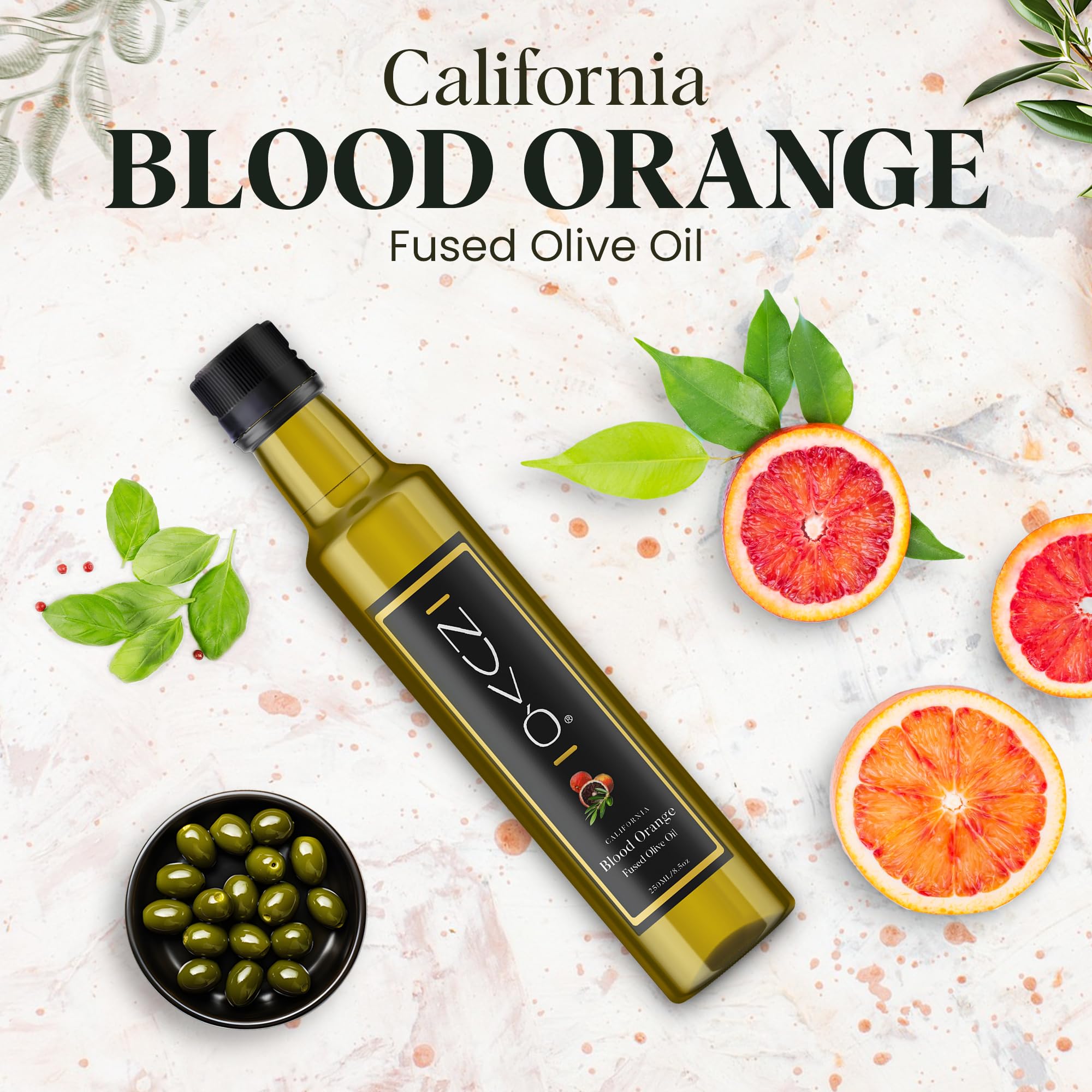 Premium Cold-Pressed Blood Orange Infused Olive Oil - 500ml | Gourmet Cooking, Salad Dressing & Baking | Rich Flavor & Antioxidant Benefits
