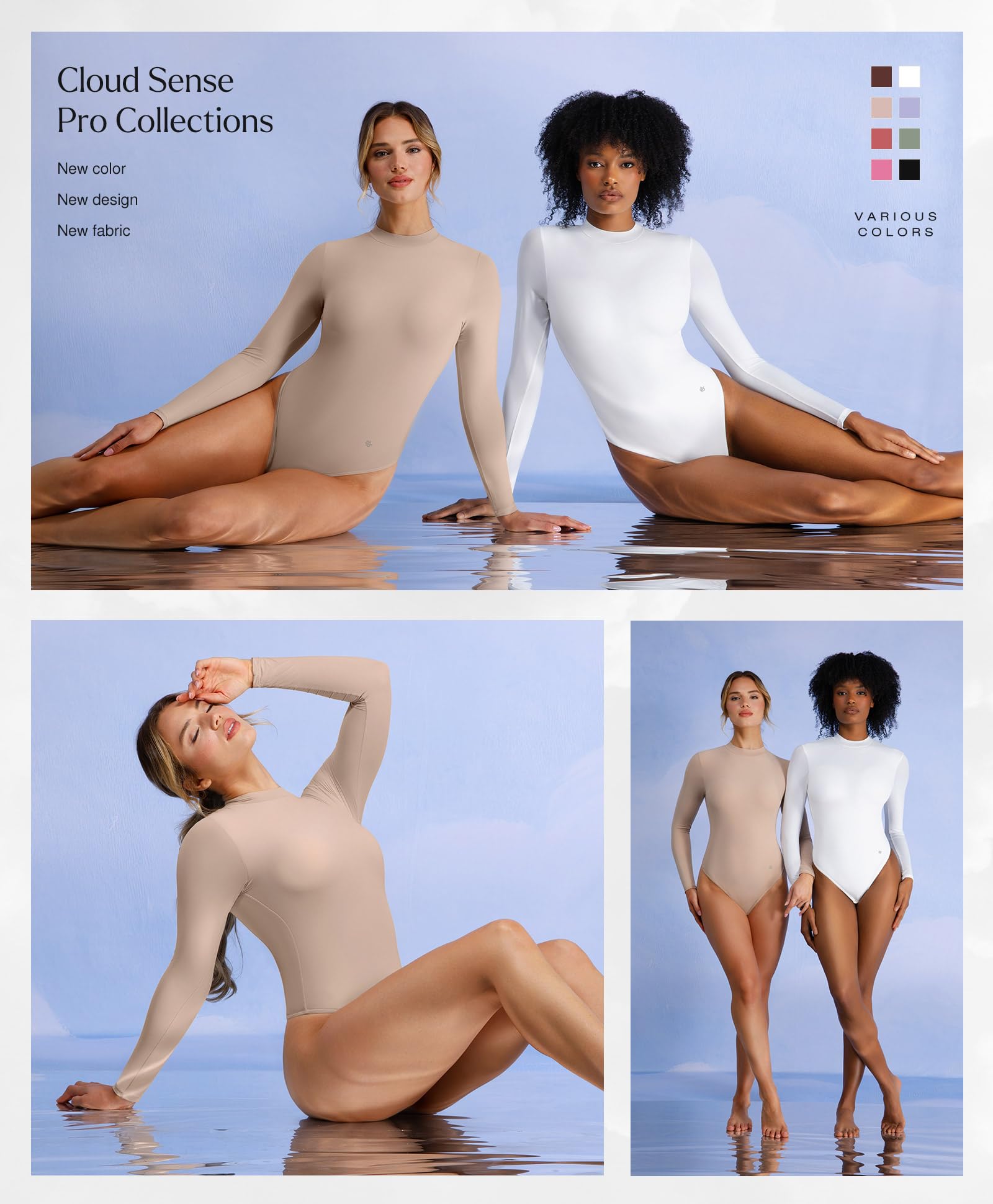 Popilush Women's Long Sleeve Turtle Neck Shapewear Bodysuit - Seamless Thong Body Suit for Tummy Control & Slimming | Perfect for Layering, Office Wear & Special Occasions