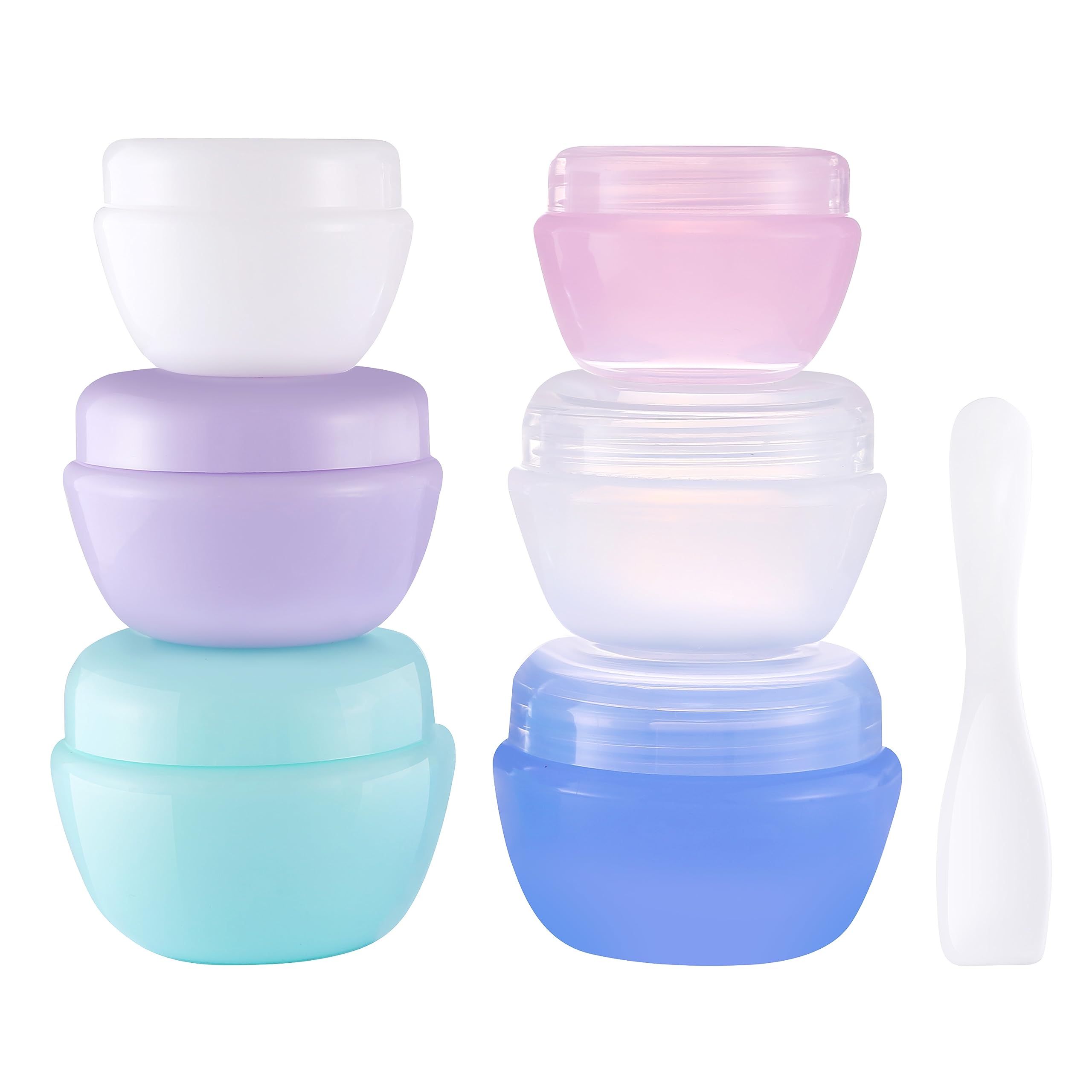TSA Approved Leak-proof Travel Toiletry Containers Set - 6 Pieces (0.35/0.7/1 oz) for Cosmetics, Makeup, Face & Body Creams | Portable Sample Jars with Secure Lids | Perfect for Air Travel, Gym Bags & On-the-Go Essentials