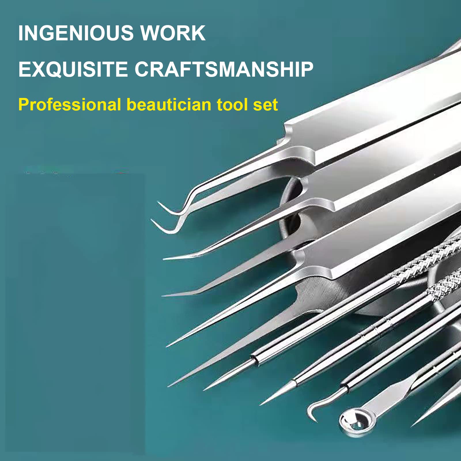 Professional 8-Piece Blackhead Remover Kit - Stainless Steel Pimple Popper & Comedone Extractor for Acne, Whitehead & Blemish Removal - Perfect for Facial Skincare & At-Home Spa Treatments