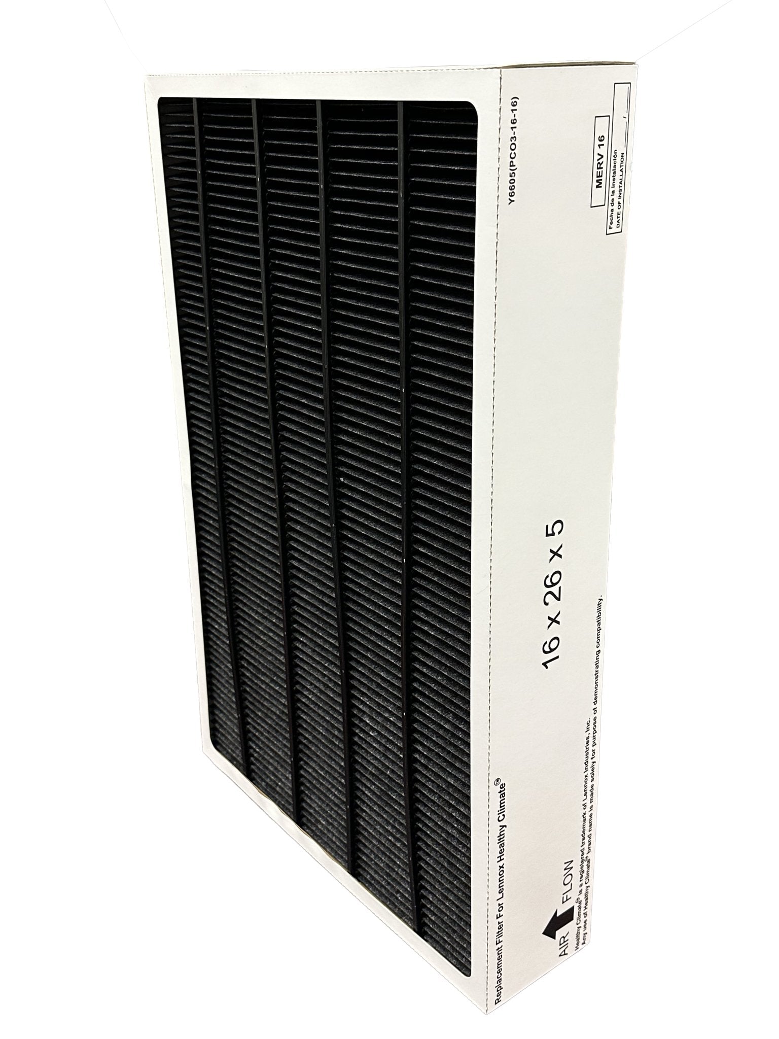 Lennox Y6605 Healthy Climate® 16x26x5 MERV 16 Air Filter Replacement - Compatible with PureAir PCO3 16 16 & Model 100908 11 - Ideal for Home HVAC Systems & Allergy Relief