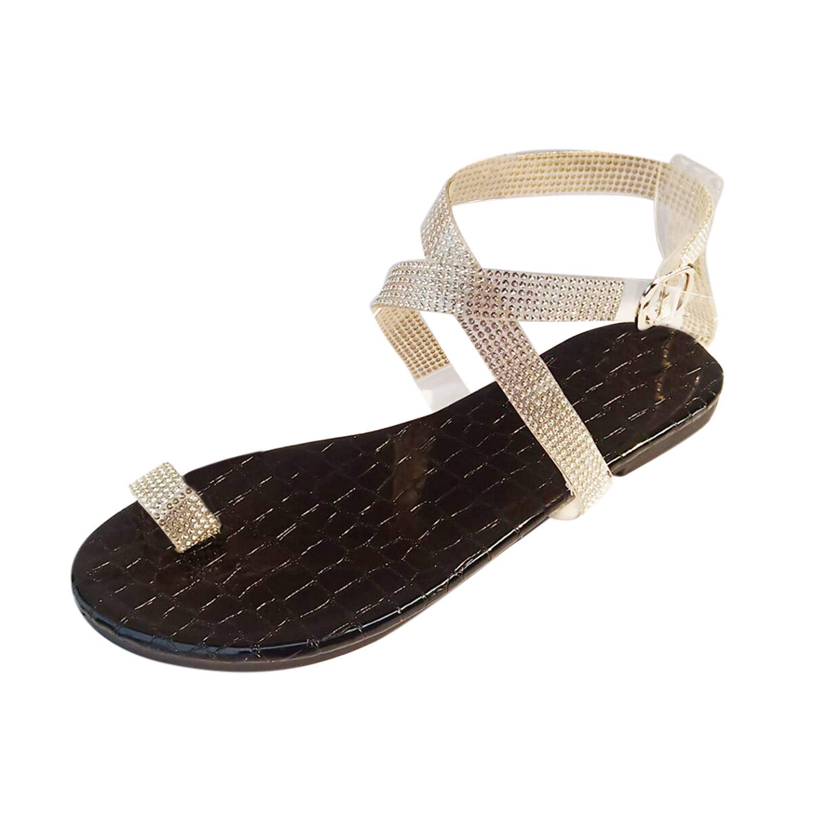 CHENSEN Women's Casual Summer Sandals - Butterfly Crystal Flip Flops with Open Toe for Beach, Travel & Everyday Wear | Comfortable Slipper Sandals for Women