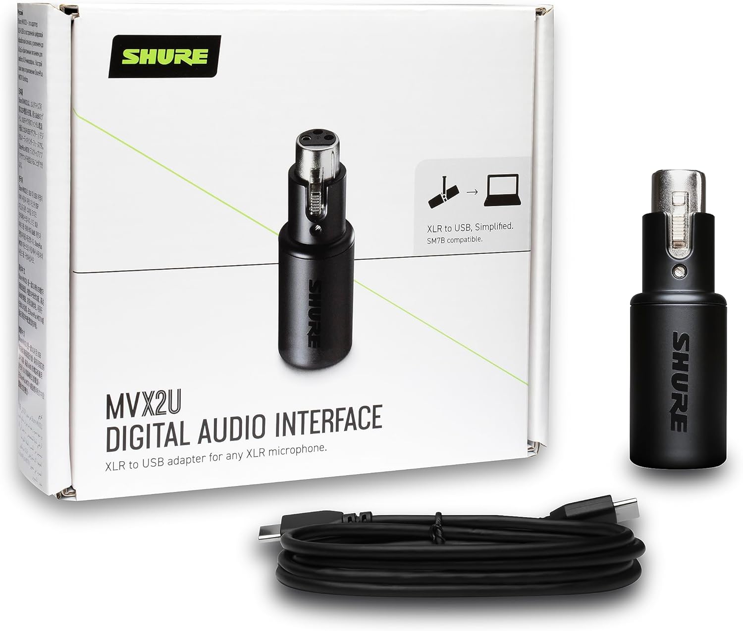 Shure MVX2U Digital Audio Interface - Professional USB Microphone for Podcasting, Streaming & Recording - Perfect for Home Studios & Content Creators