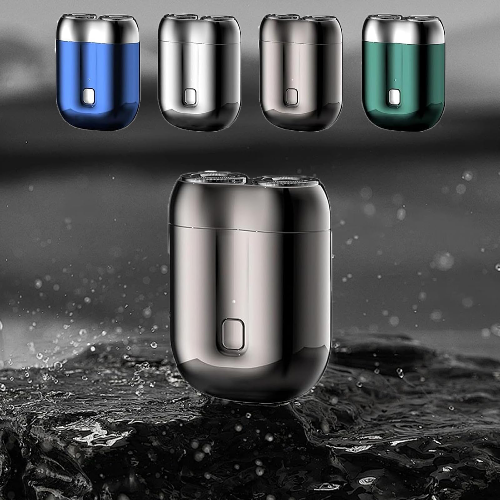 Jacooba Electric Razor for Men - 2025 Upgraded Mini Dual-Head Shaver with Double-Ring Magnetic Cutter, Portable & Washable - Perfect for Travel, Gym & Daily Shaving (Blue)