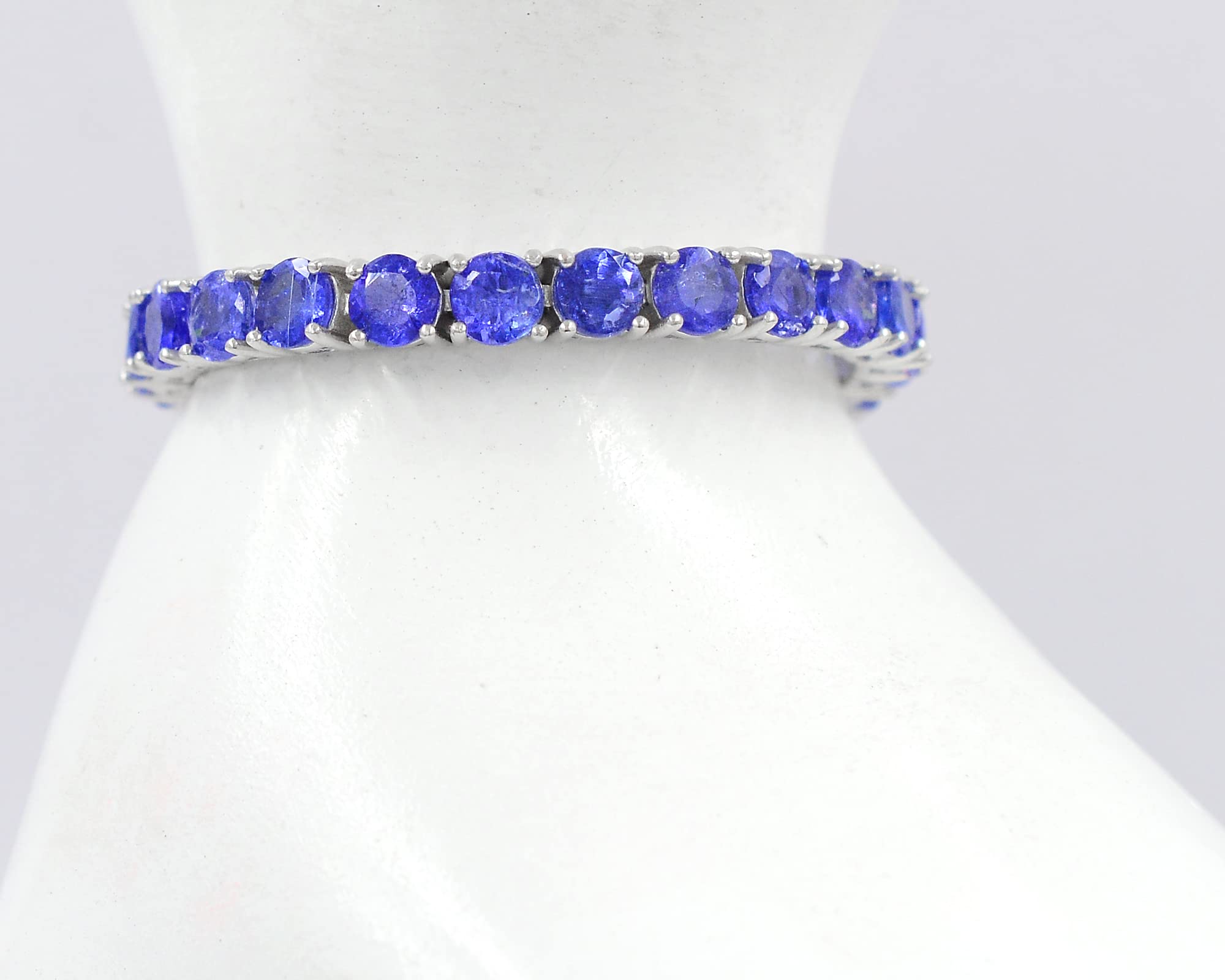 925 Sterling Silver Natural Blue Tanzanite 5mm Round Cut Tennis Bracelet - December Birthstone Jewelry for Women, Wedding, Proposal & Christmas Gift for Girlfriend - Perfect for Anniversaries, Parties & Special Occasions