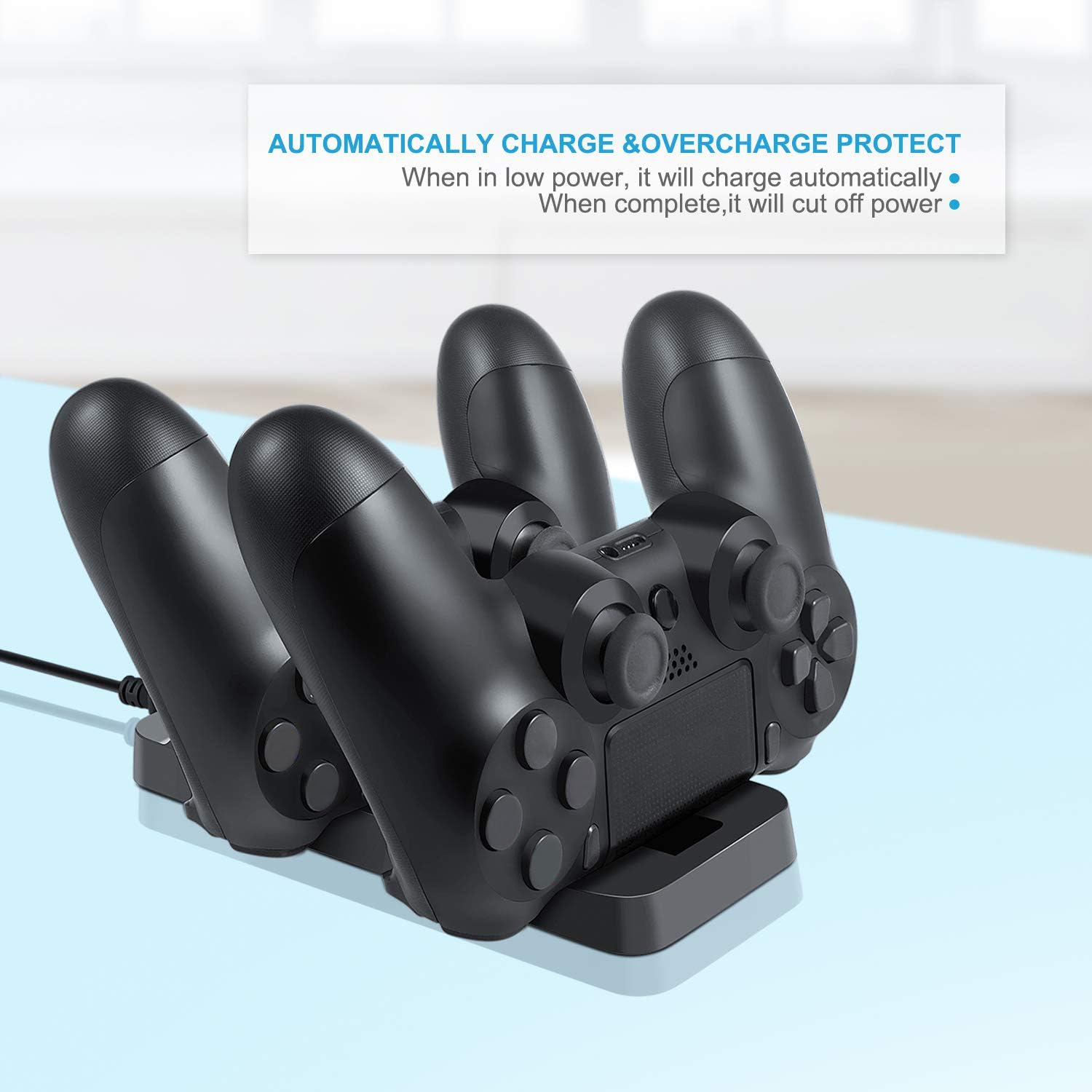 DualShock 4 Charging Station for PS4/PS4 Pro/PS4 Slim - Fast Dual Controller Charger Dock with LED Indicators | Perfect for Gaming Sessions & Multiplayer Setups