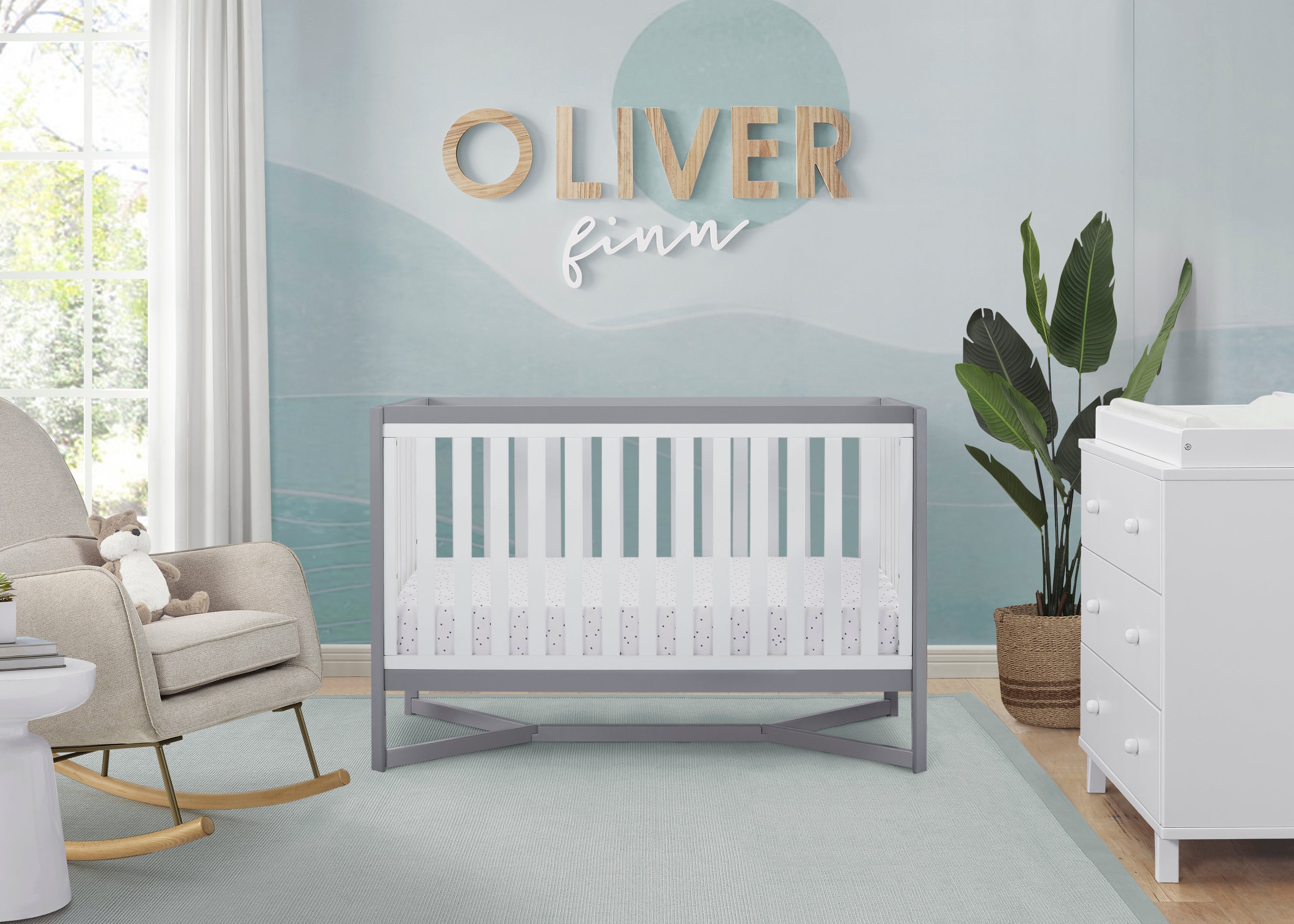 Tribeca 4-in-1 Convertible Baby Crib - White Nursery Furniture for Newborn to Toddler Bed - Perfect for Modern Nursery Rooms & Daycare Centers