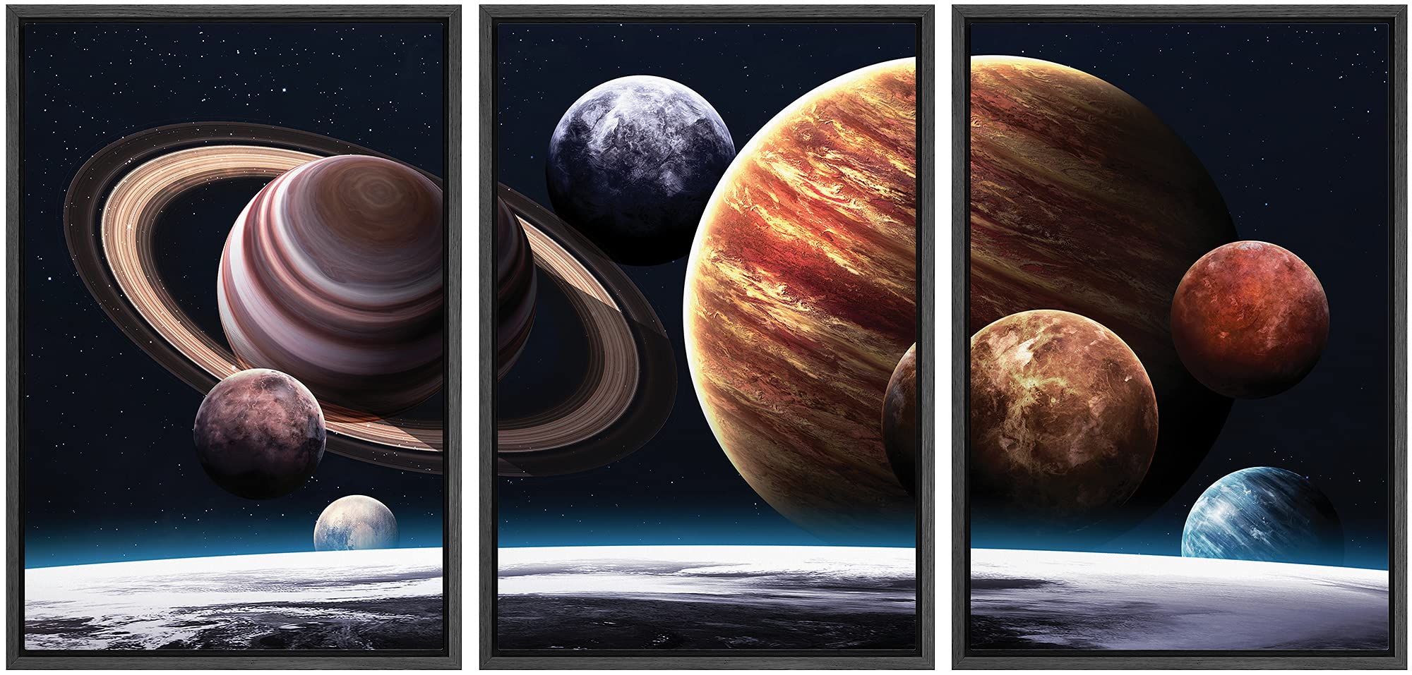 Vibrant Galaxy Planets Wall Art Set - 16