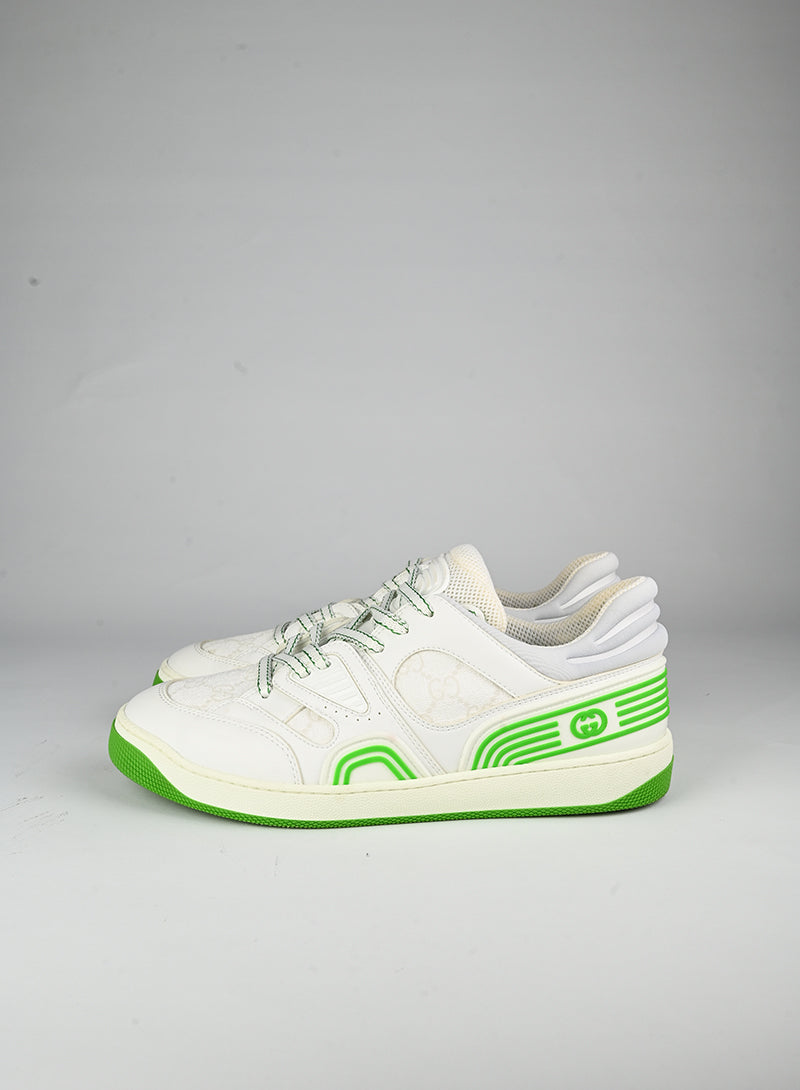 Gucci White and Green Basket Sneakers - Size 40 | Luxury Fashion Sneakers for Women, Streetwear & Casual Outfits