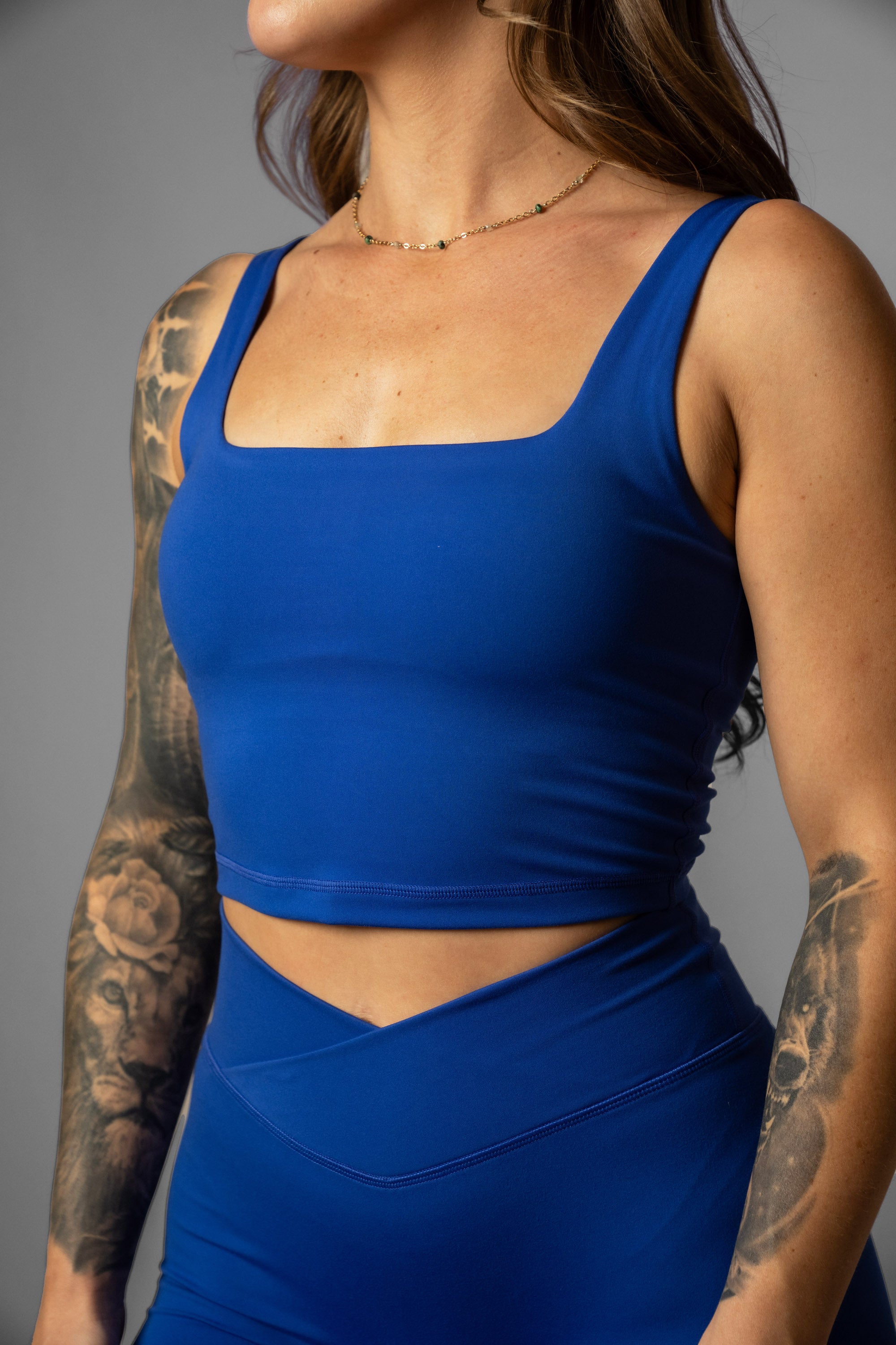 Sculpt Square Neck Tank Top for Women - Slim Fit Workout Shirt for Yoga, Gym & Casual Wear