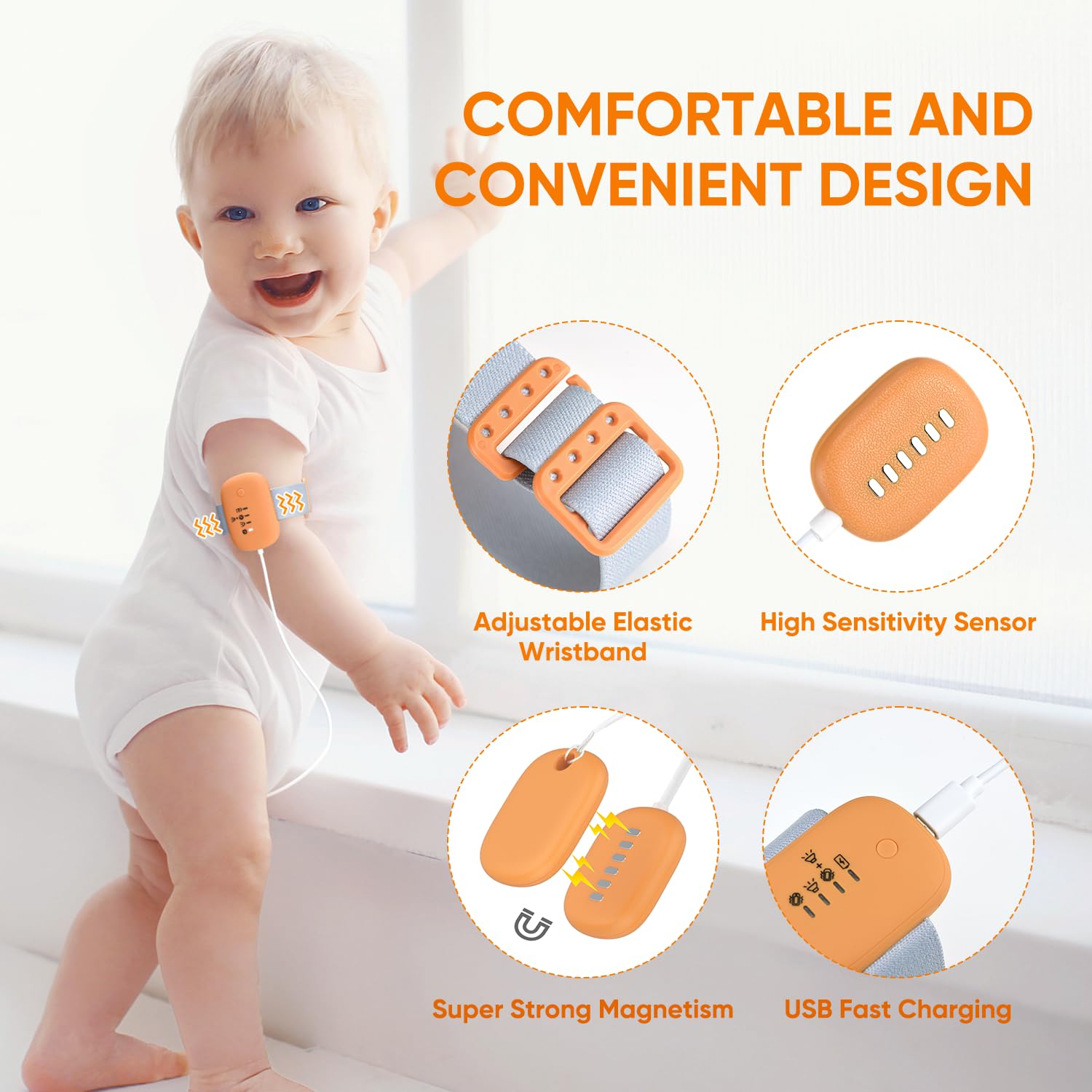 Bed Wetting Alarm for Boys & Girls - USB Rechargeable Enuresis Alarm with High Sensitivity Sensor - 3 Alarm Modes for Kids, Adults & Elderly - Perfect for Nighttime Potty Training & Incontinence Care