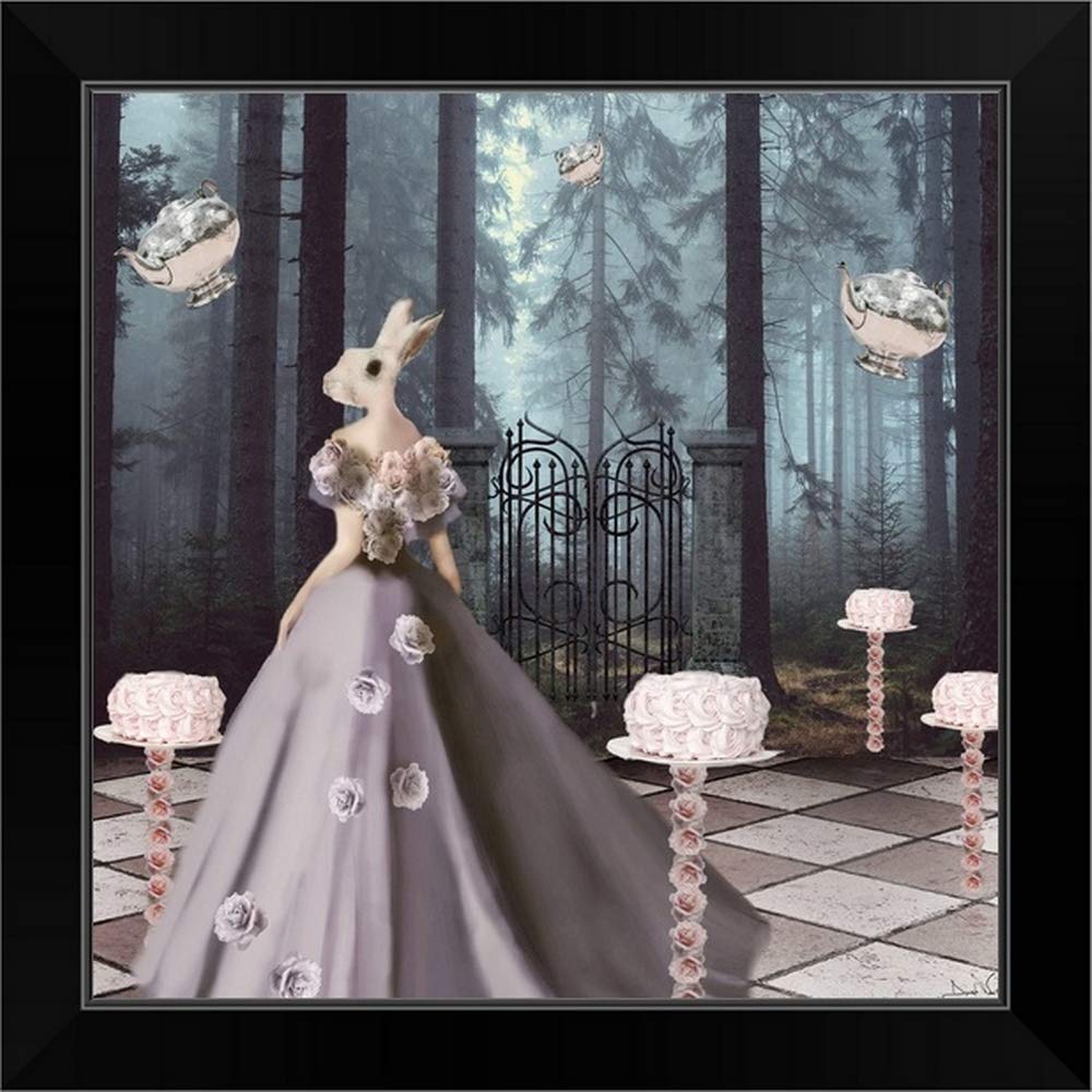Cake Forest Black Framed Rabbit Art Print - Wall Decor for Living Room, Bedroom & Office