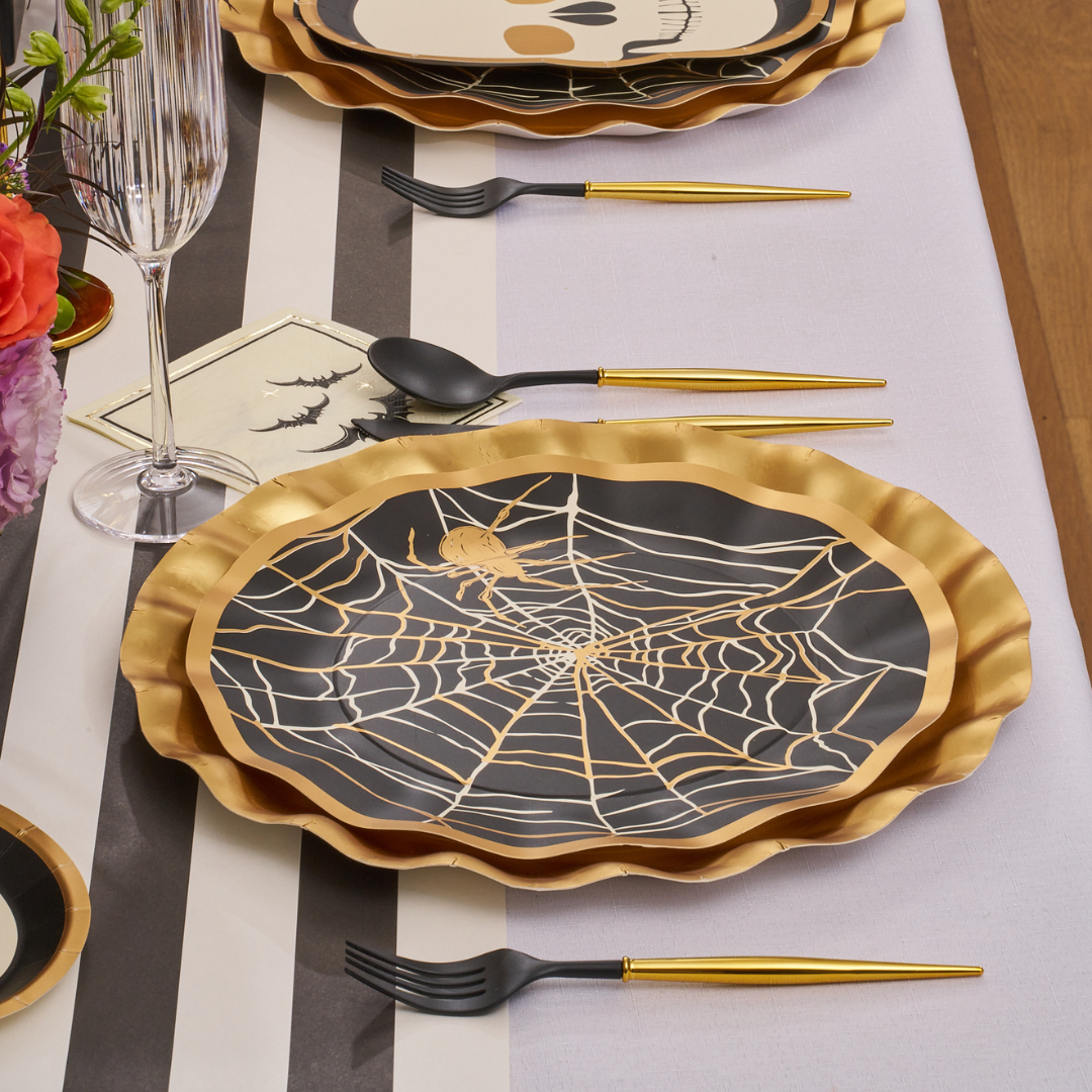Spooky Halloween Table Setting Decorations - Classic Scary Party Supplies for Dinner, Events & Home Decor