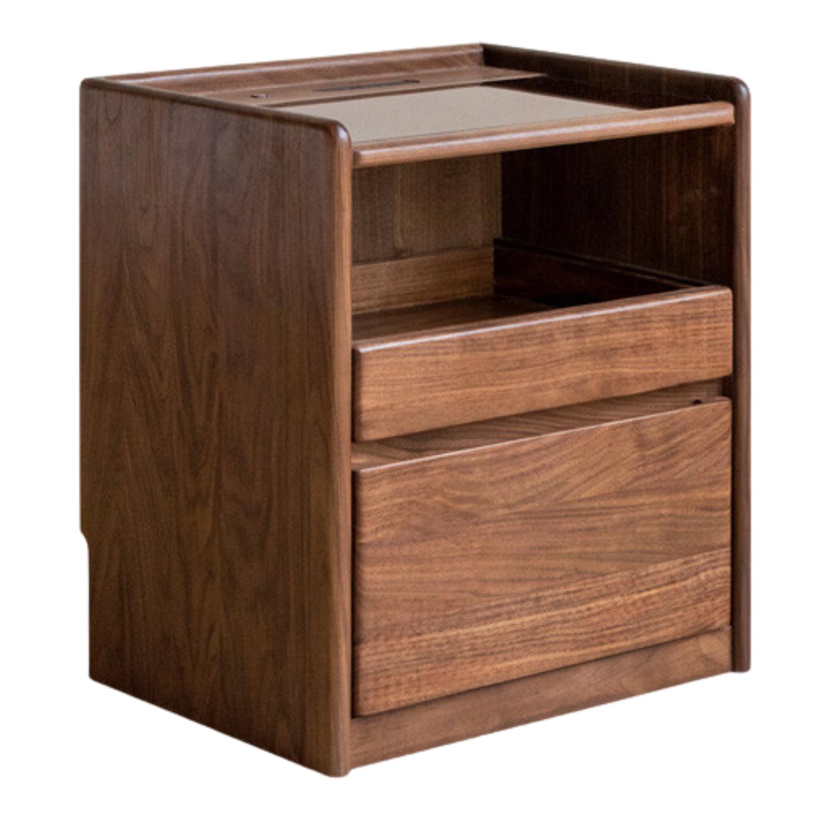 17.7x13.7x19.7 inch / 45x35x50cm / Walnut Color / Oak Bedside Table