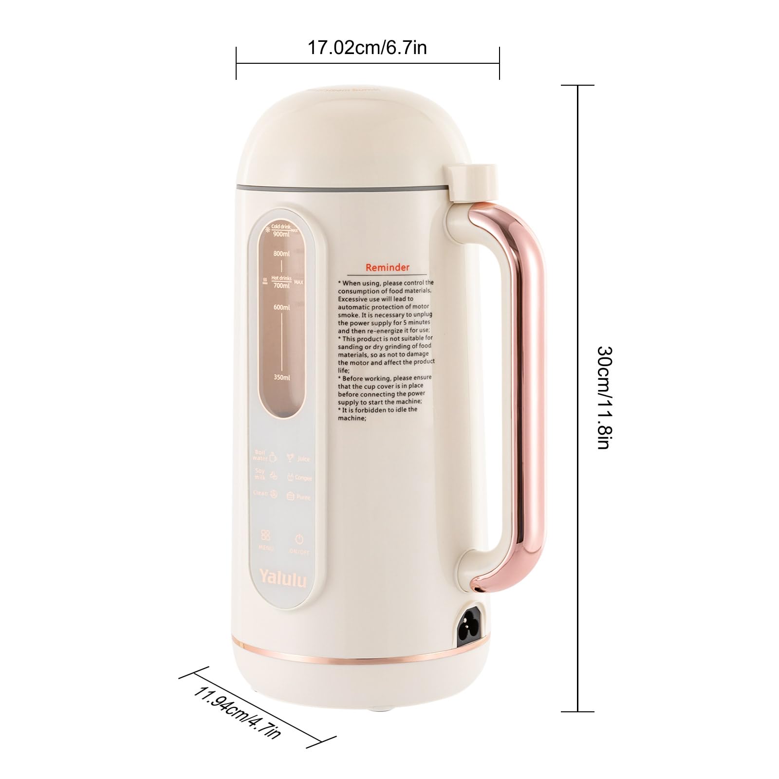 Automatic Nut Milk Maker - Electric Soybean Milk Machine with Visual Window, 10 Blades, 30oz Capacity | Hot & Cold Dual Use, Self-Cleaning | Perfect for Almond Milk, Soy Milk, Smoothies, Juices & Baby Food | Ideal for Home Kitchen, Vegan Diet & Healthy Lifestyle