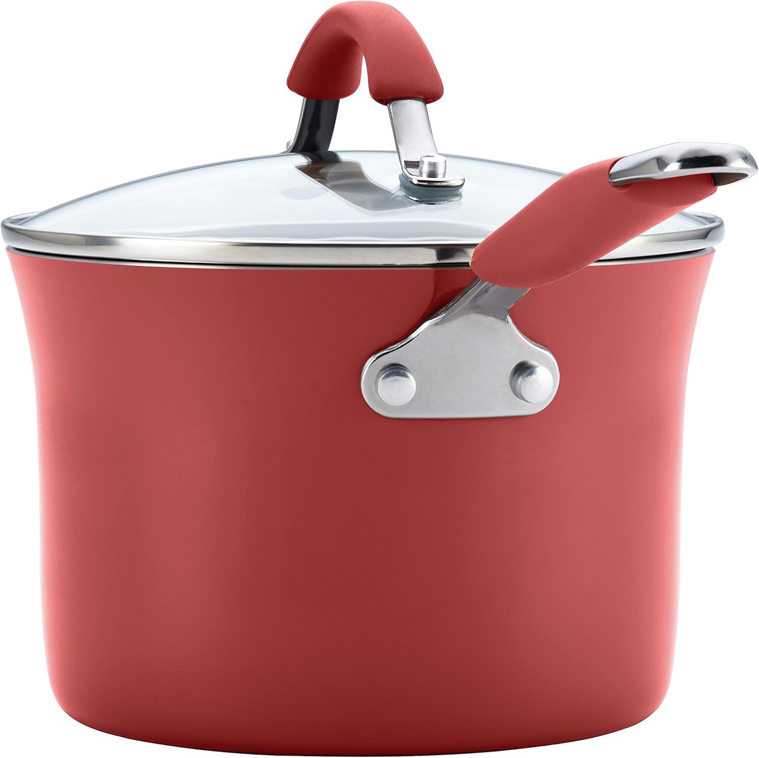 Rachael Ray Cucina Nonstick Cookware Set - 12-Piece Pots and Pans in Cranberry Red | Durable Kitchen Essentials for Cooking, Baking & Serving | Perfect for Home Chefs & Family Meals