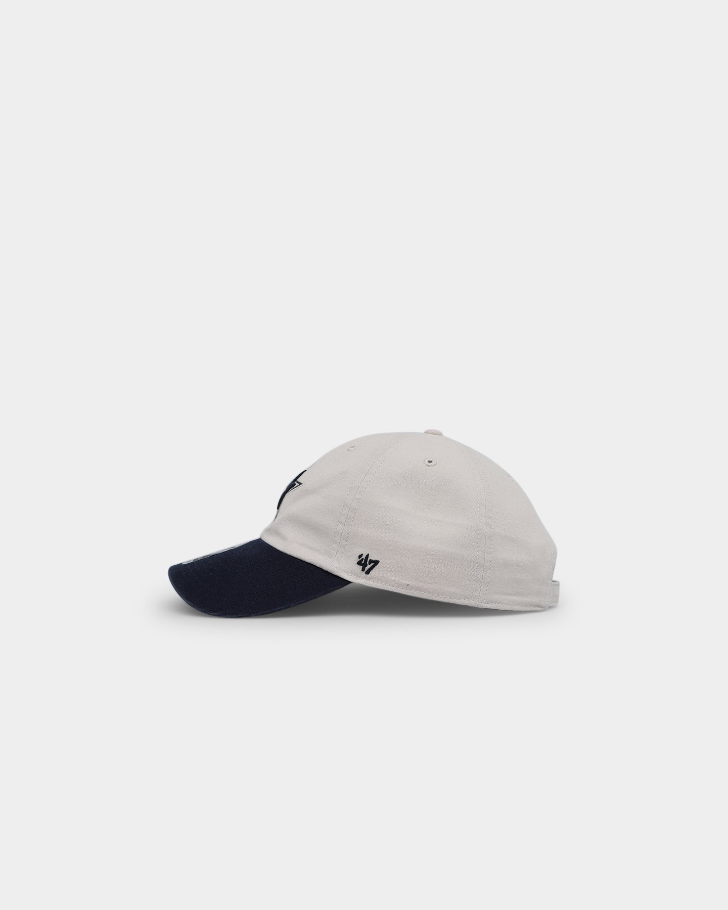 47 Brand Dallas Cowboys Official Sidestep Clean Up Strapback Adjustable Hat - Bone/Navy - Perfect for Game Day & Casual Wear