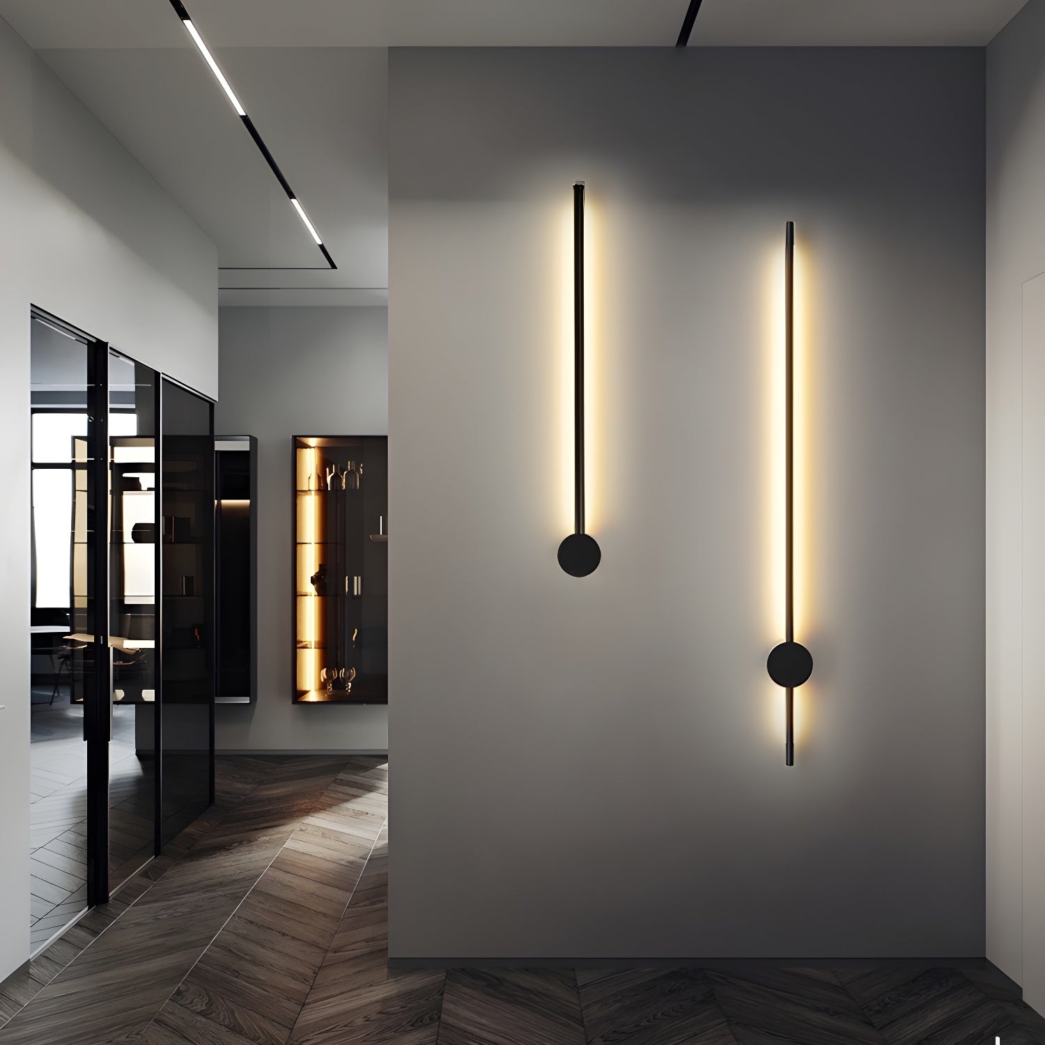 Rechargeable Linear LED Wall Light - Modern Dimmable Lighting for Bedroom, Living Room & Hallway