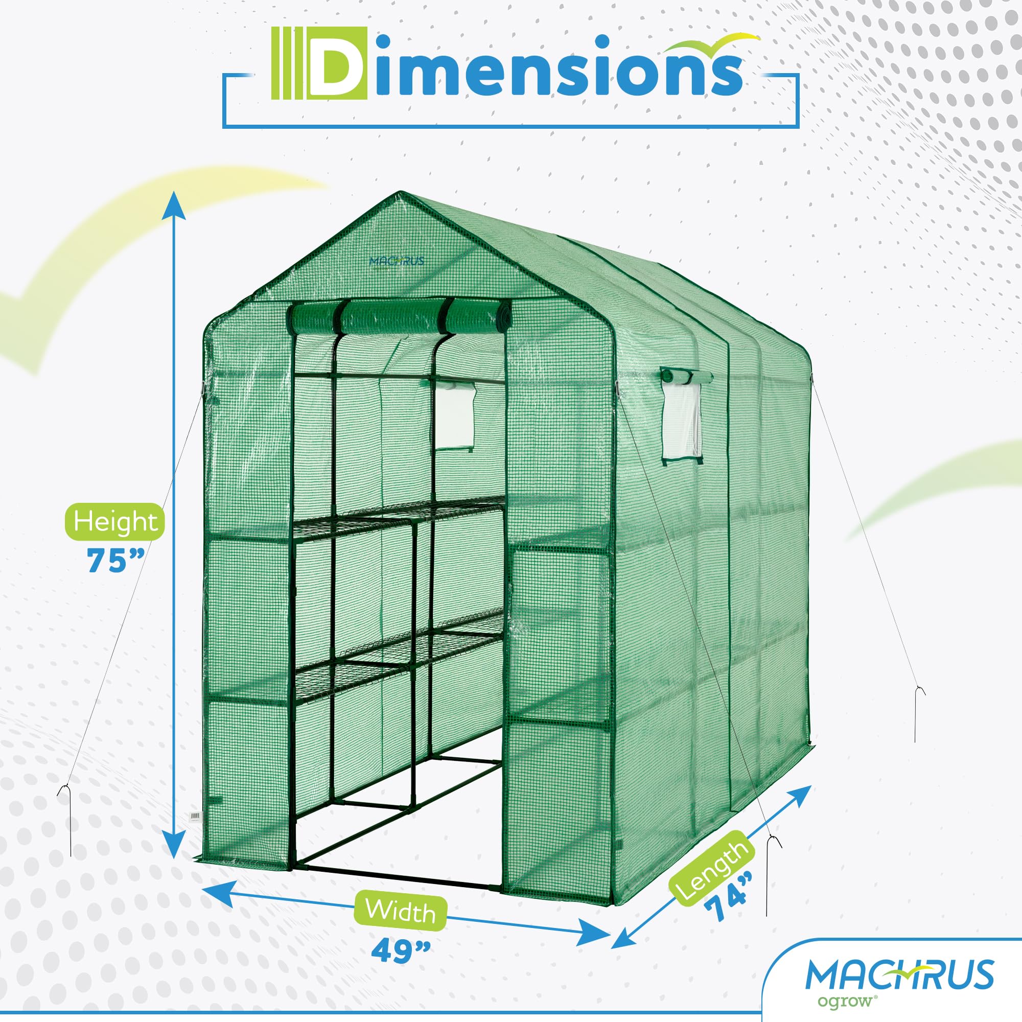 Machrus OGrow Greenhouse Kit - Durable Mini & Small Greenhouses for Outdoor Gardening with Protective Cover | Perfect for Seed Starting, Plant Protection, and Year-Round Gardening in Backyards, Patios & Balconies