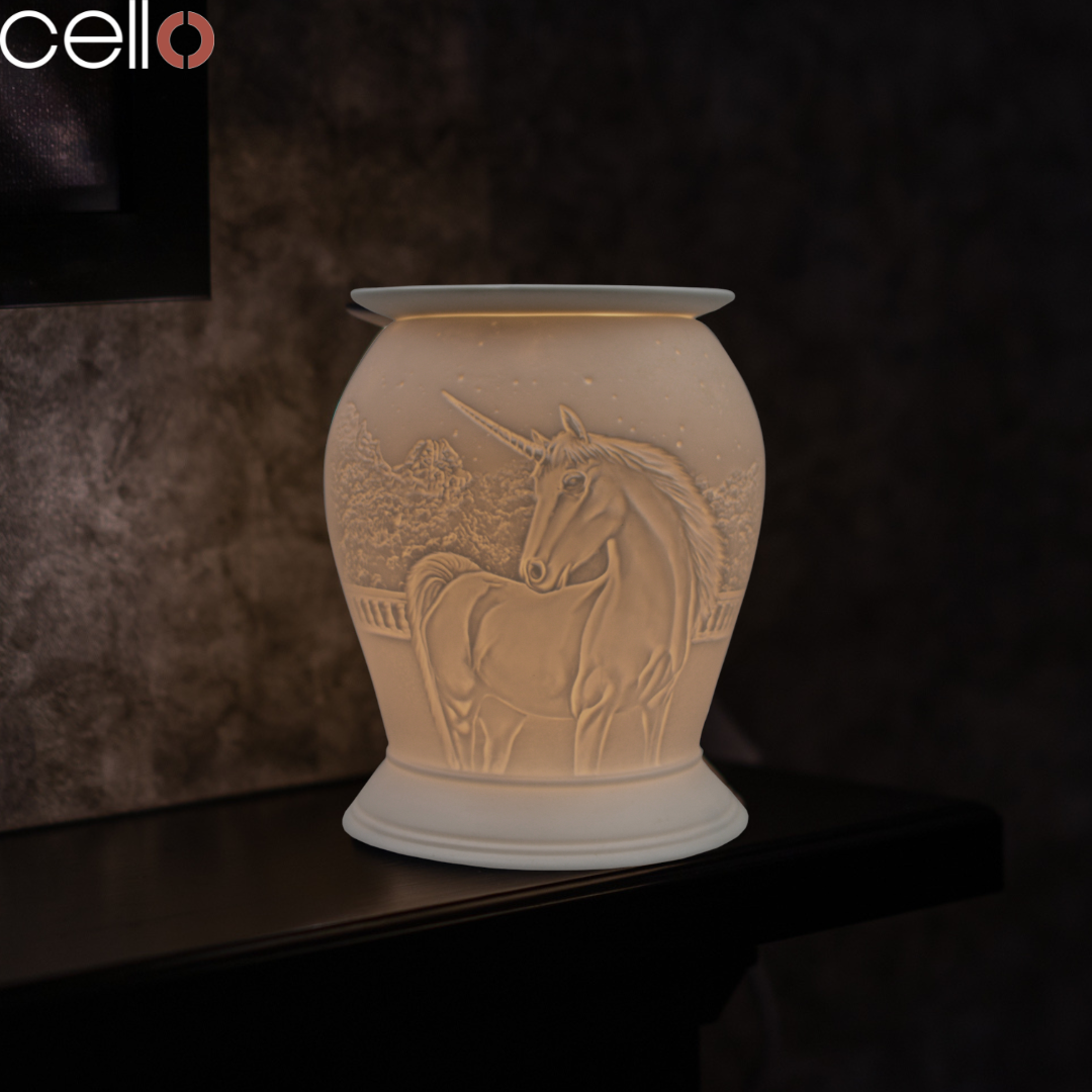 Electric Wax Warmer with Porcelain Barrel - Unicorn Design for Home Aromatherapy & Relaxation | Perfect for Bedroom, Bathroom, and Office Use
