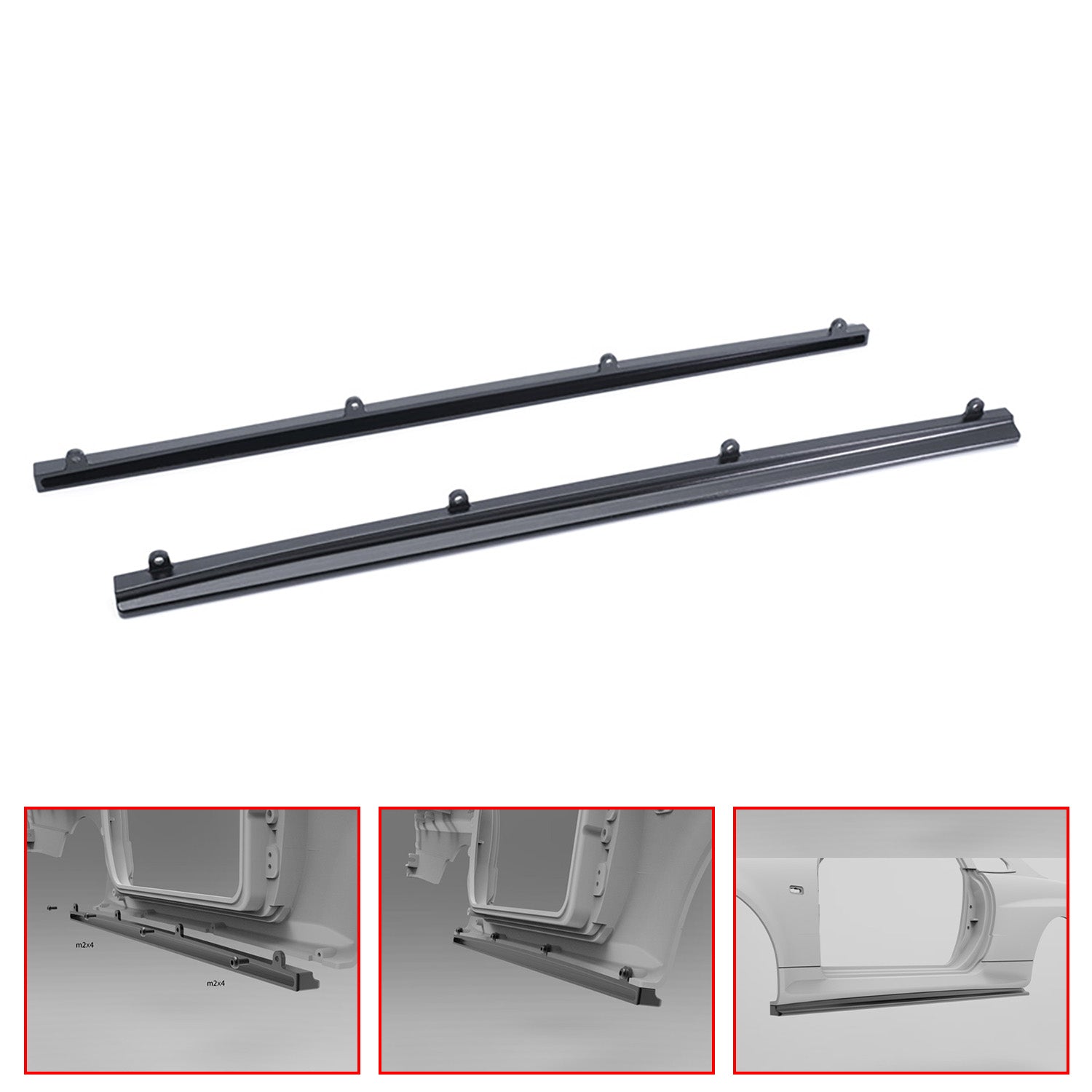 R34 1/8 Scale Aluminum Alloy Side Skirts & Rear Wing for RC Drift Racing Cars - High Speed Performance Upgrade for Remote Control Vehicles | Perfect for Competitive Racing & Drift Tracks