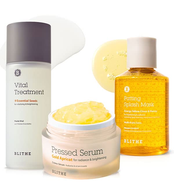 Korean Skin Brightening Trio Set - Dark Spot Corrector & Radiance Boosting Skincare for Women | Gold Apricot, 9 Essential Seeds & Yellow Splash Mask | Perfect for Daily Glow Routine & Self Care Gifts