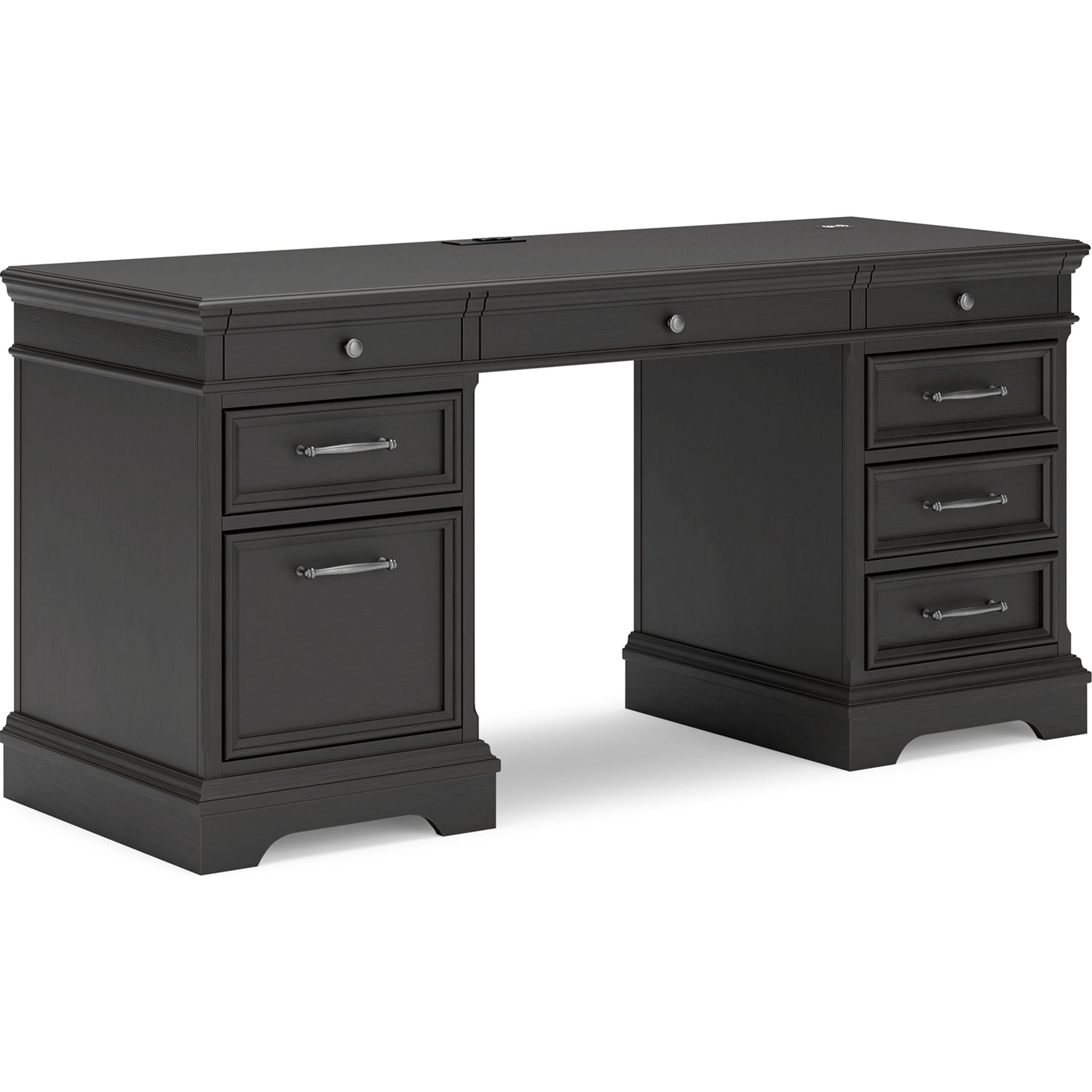 Beckincreek Black Office Desk - Modern Writing Desk for Home & Office Workspace, Study, and Small Spaces