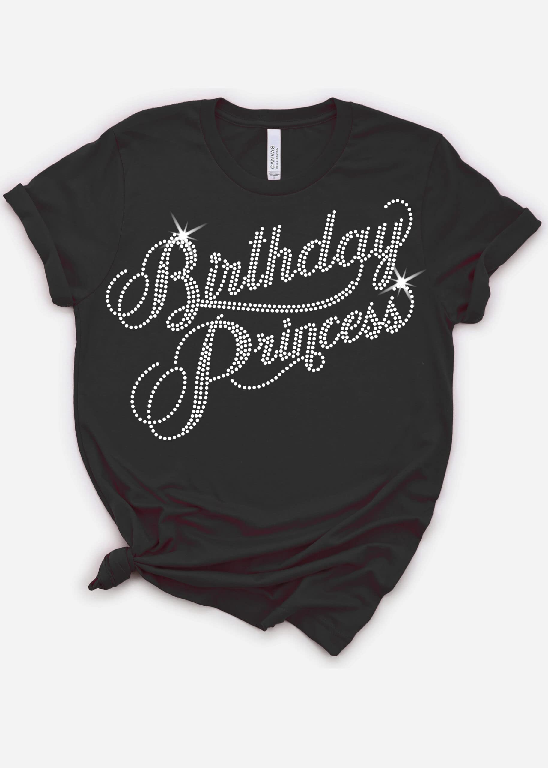 Sparkly Rhinestone Birthday Sash T-Shirts for Women & Girls - Elegant Rose Gold Sequin Party Shirts - Perfect for Birthdays, Bachelorette Parties & Special Celebrations