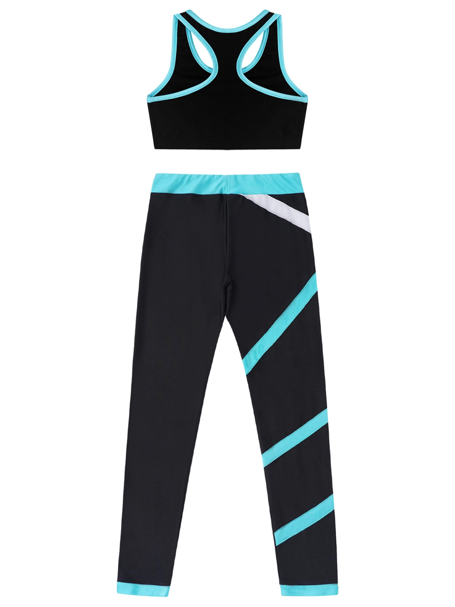 Girls' 2-Piece Dance Outfit Set - Sports Bra & Athletic Leggings for Gymnastics, Yoga, and Performance - Breathable Comfort for Active Kids