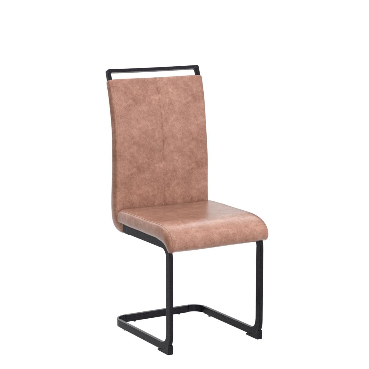 Baysitone Modern Dining Chairs Set of 4 - High Back Kitchen Chairs with Leatherette Padded Seats - Brown Dining Room Chairs for Kitchen, Living Room & Restaurant - Perfect for Family Dinners & Entertaining Guests
