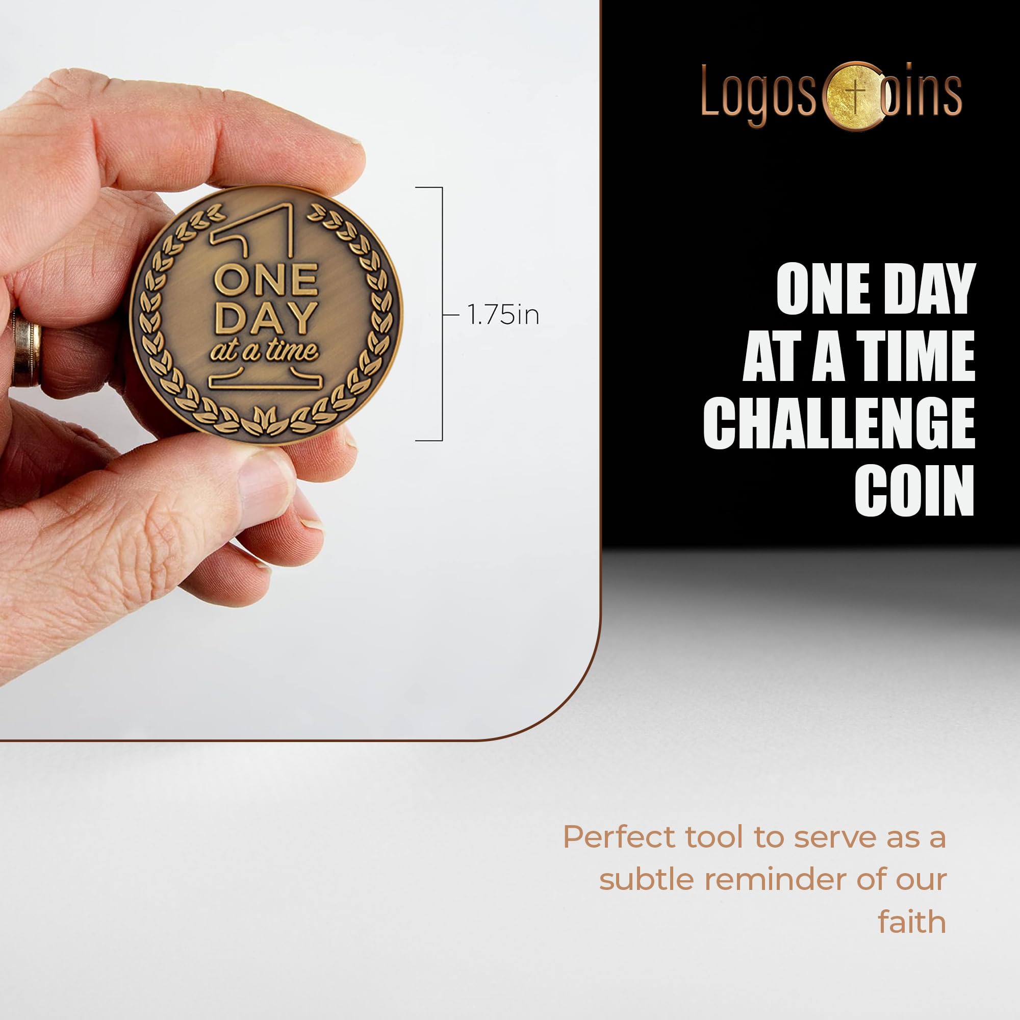 10-Piece Serenity Prayer & One Day at a Time Sobriety Coin Set - 1.75