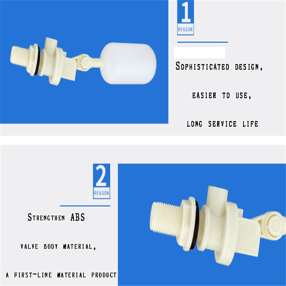 Automatic Water Filter Float Valve - Liquid Level Controller & Stop Switch for Water Tanks, Towers, Pools - Perfect for Swimming Pools, Livestock Tanks, Aquariums & Aquaculture Systems | Reliable Water Level Control Solution