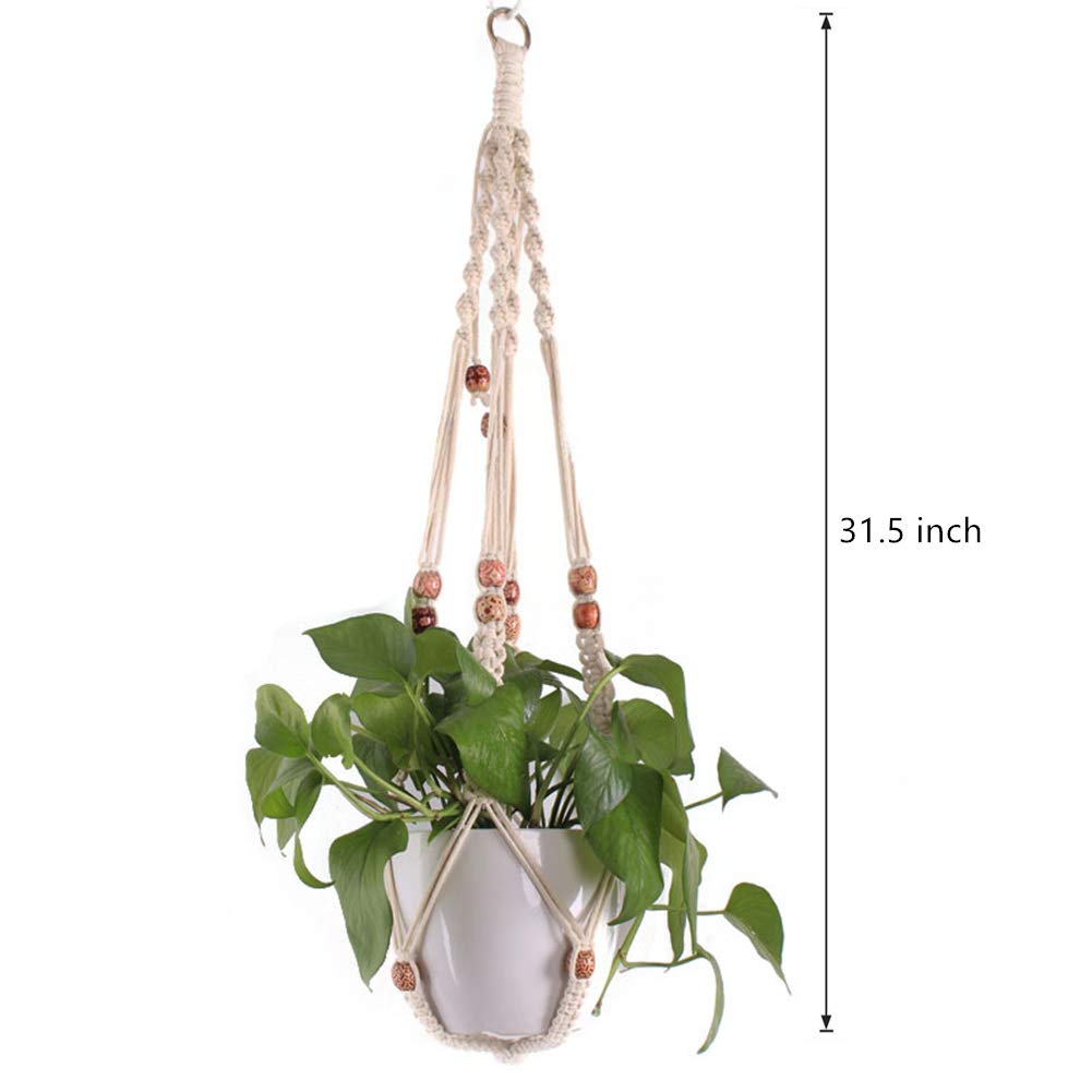 Belit Macrame Plant Hangers 2 Pack - Indoor/Outdoor Hanging Planters Basket with 2 Hooks for Decorative Flower Pots - Boho Home Decor for Living Room, Patio & Garden