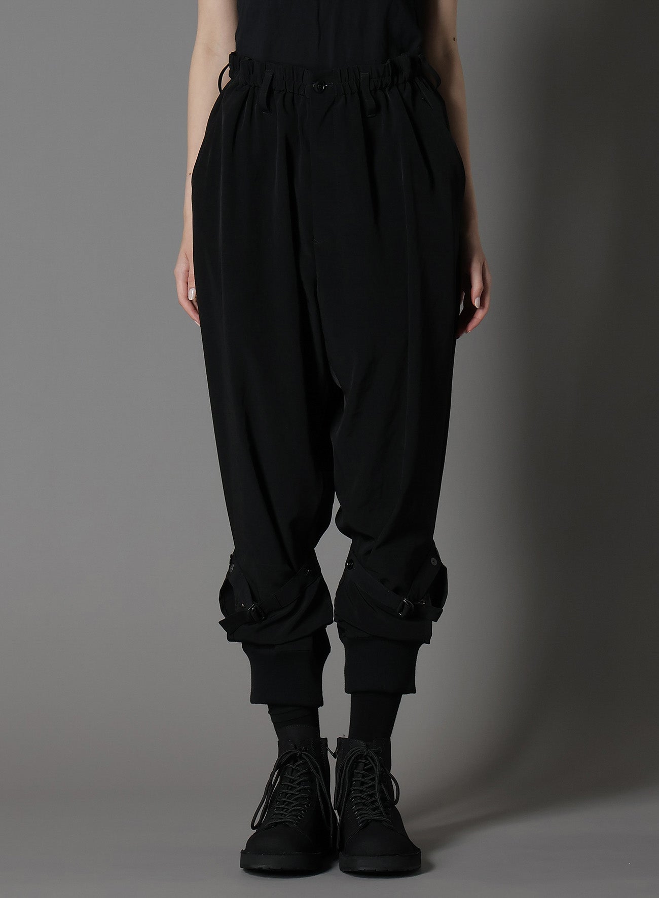 CREPE DE CHINE DOUBLE HEM RIB PANTS for Women - Comfortable High Waist Flowy Trousers | Perfect for Office Wear, Casual Outfits & Special Occasions