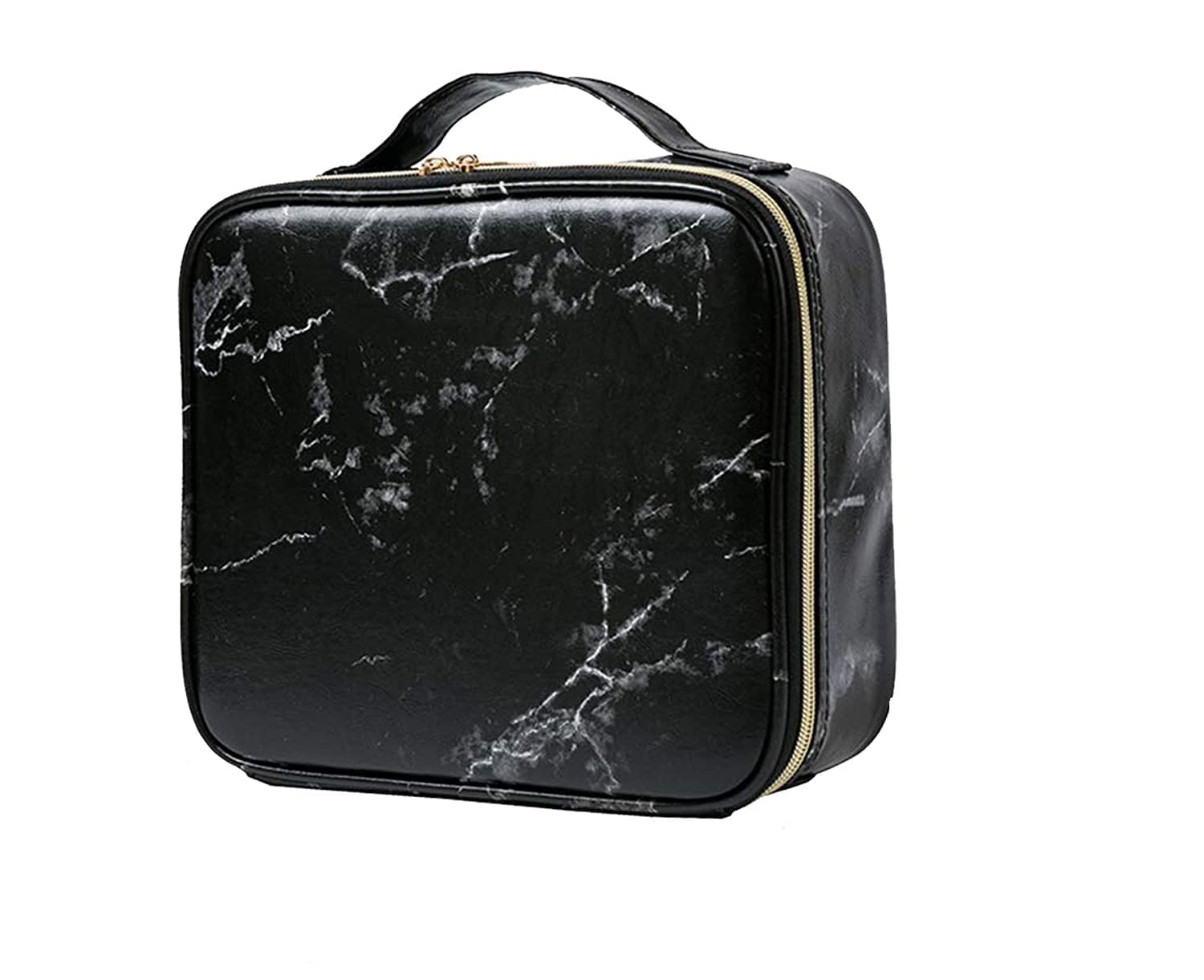 Doliva Professional Nylon Cosmetic Makeup Organizer Bag - Waterproof Travel Toiletry Case with Adjustable Compartments & PVC Zipper | Perfect for Makeup Storage, Travel Essentials, and Vanity Organization