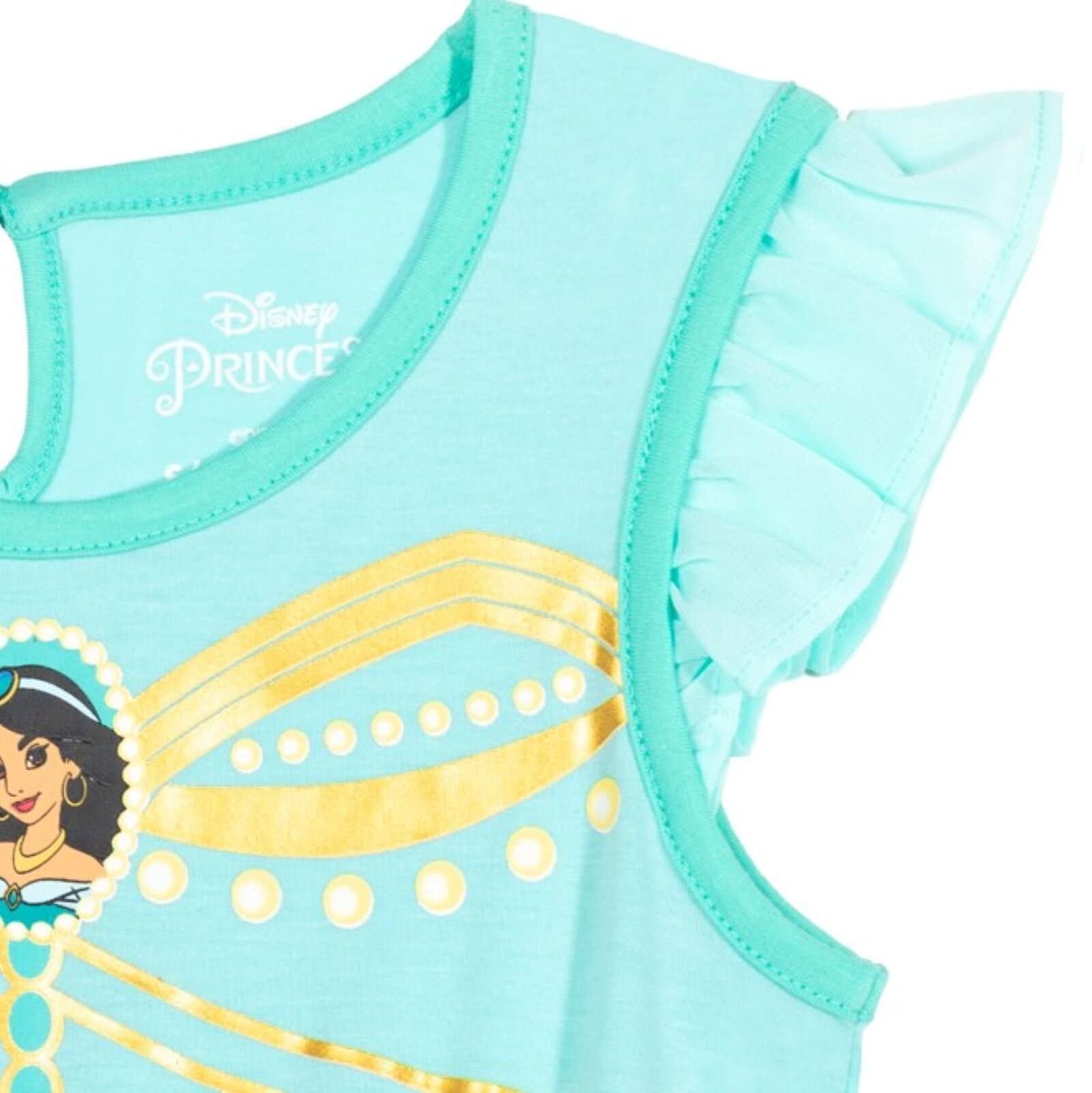 Disney Princess Girls Romper with Skirt Overlay - Cute Toddler to Big Kid Outfit for Birthday, Party & Dress Up Play | Ages 2-8 Years