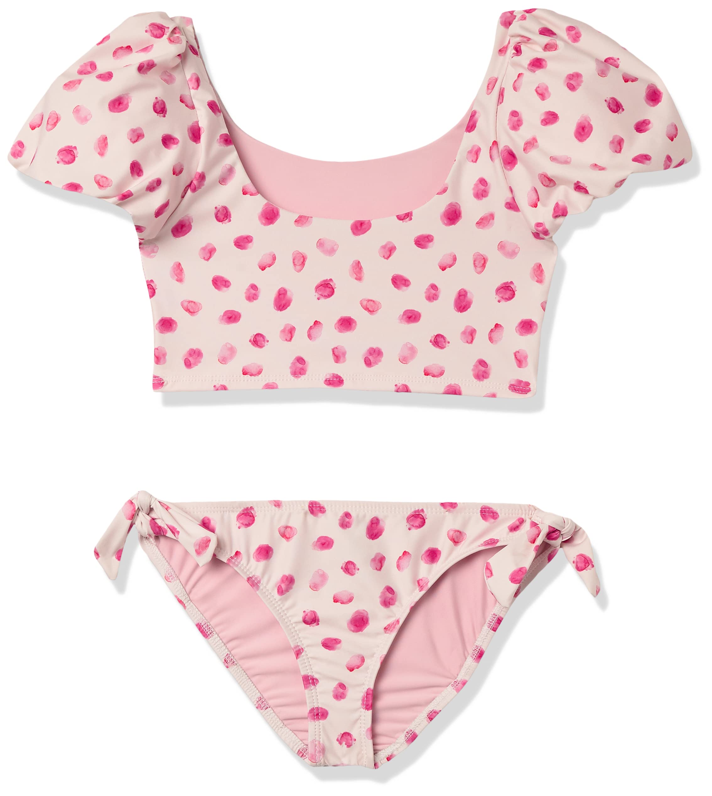 Splendid Women's Wild One Longline Puff Sleeve Bra & Side Tie Pant Set - Perfect for Yoga, Lounge, and Casual Wear