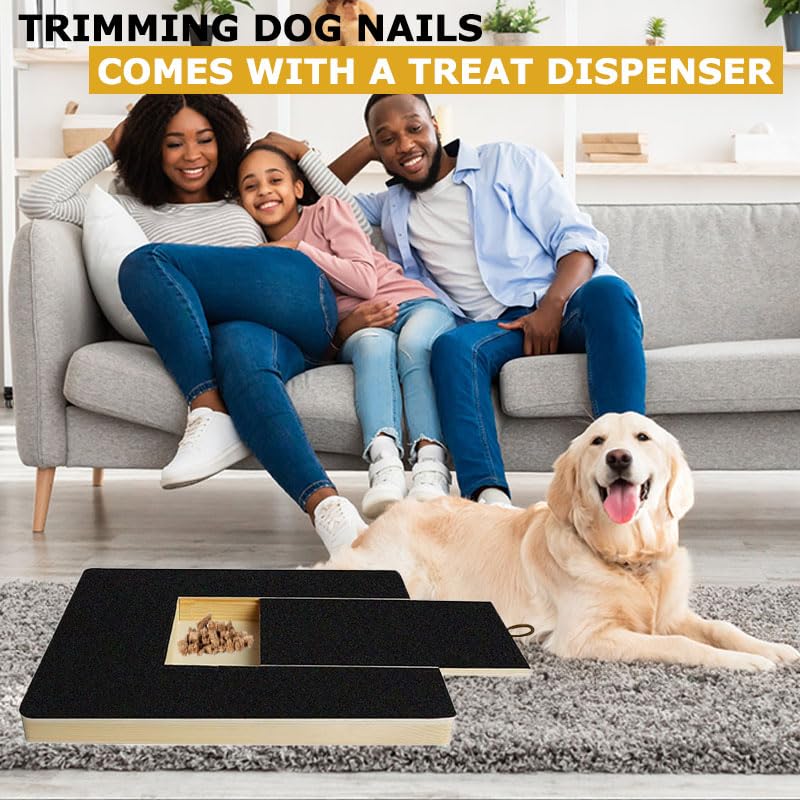 Okydoky Dog Nail Scratch Pad & File Board with 4 Replaceable Sandpaper Sheets - Pet Grooming Tool for Trimming Dog Nails - Perfect for Small & Medium Dogs at Home or Travel