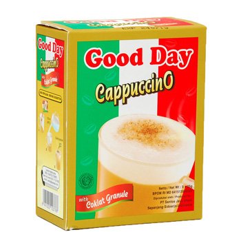 Good Day Cappuccino with Chocolate Granule Instant Coffee - 125g (4.4oz) Box, 5 Single-Serve Packets (25g Each), Pack of 10 - Perfect for Office, Travel & Quick Breakfast