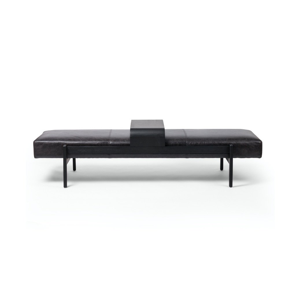 Fawkes Bench - Brushed Ebony Wooden Bench for Living Room, Bedroom, or Entryway - Stylish and Durable Seating Furniture for Home Decor