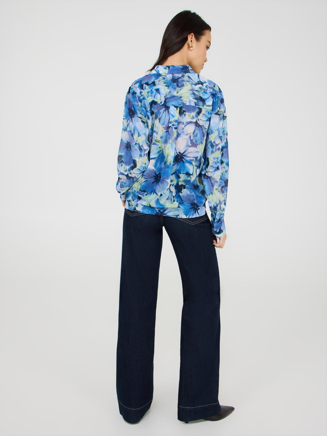 Stylish Printed Button Front Blouse with Tie Front Detail - Perfect for Office Wear & Casual Outfits