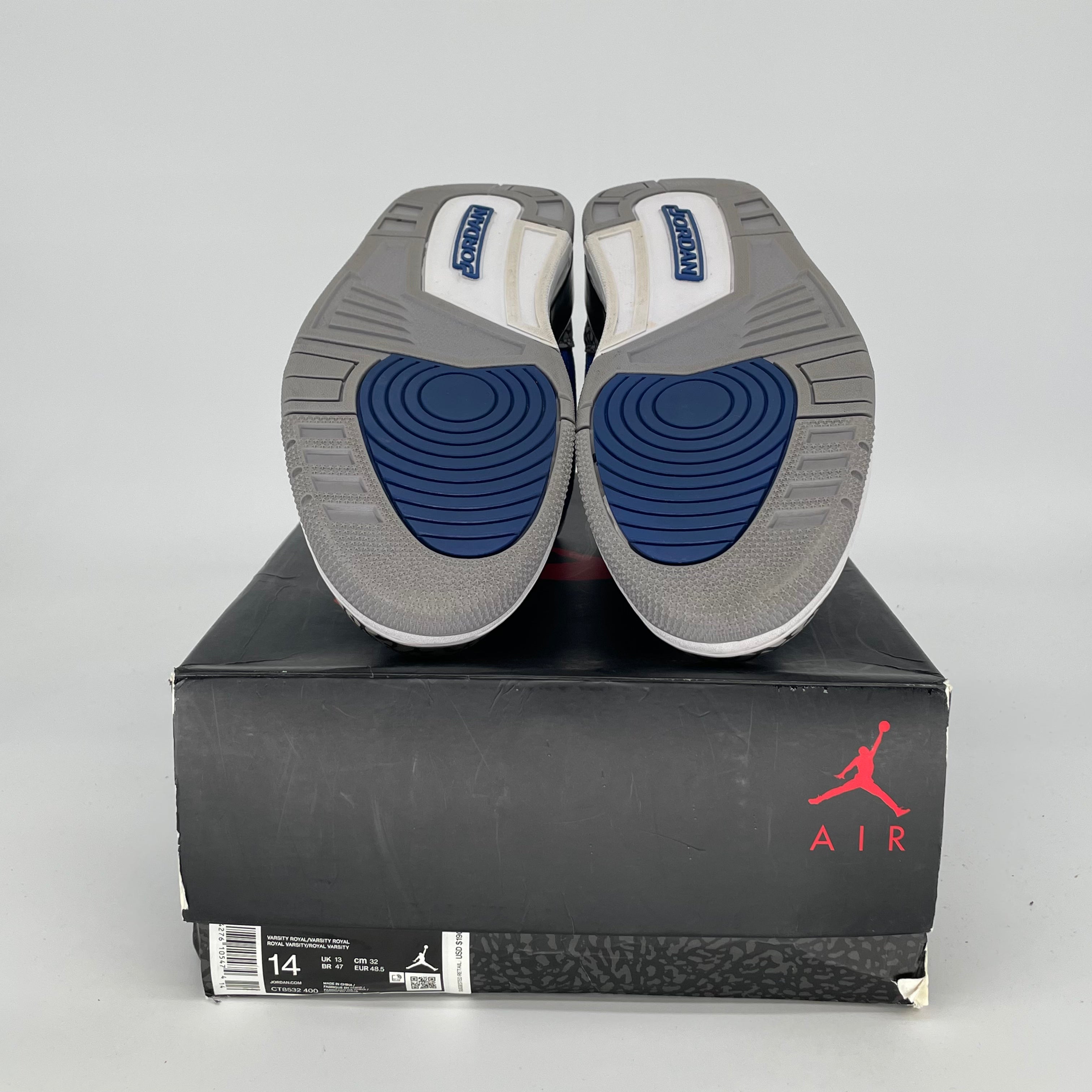 AIR JORDAN 3 VARSITY ROYAL CEMENT Men's Basketball Shoes - Size 14 (CT8532-400) | Retro Sneakers for Sports, Casual Wear & Sneaker Collection