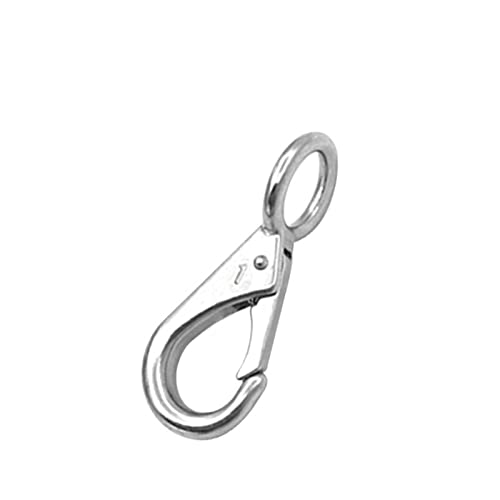 MAXIAOAO Marine Grade 316 Stainless Steel Snap Hook Carabiner - Heavy Duty Fixed Eye Spring Clip for Boating, Sailing & Outdoor Activities