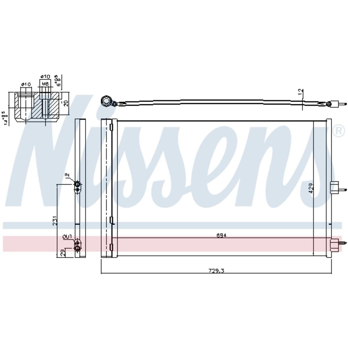 Nissens 940660 Air Conditioning Condenser with Receiver Drier Assembly - Replacement AC Condenser for Car & Truck - Perfect for Summer Cooling & HVAC System Repair