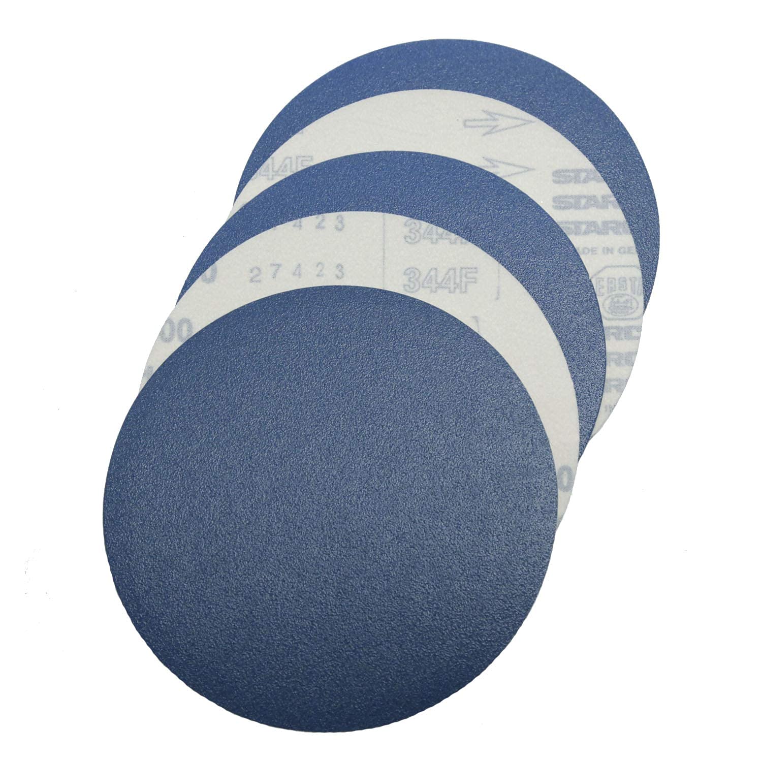 Premium 7 Inch Hook and Loop Sanding Discs - 50 Pack Heavy Duty Blue Zirconia Abrasive - 60 Grit for Wood Floors, Metal & Automotive Sanding - Perfect for DIY Projects & Professional Woodworking