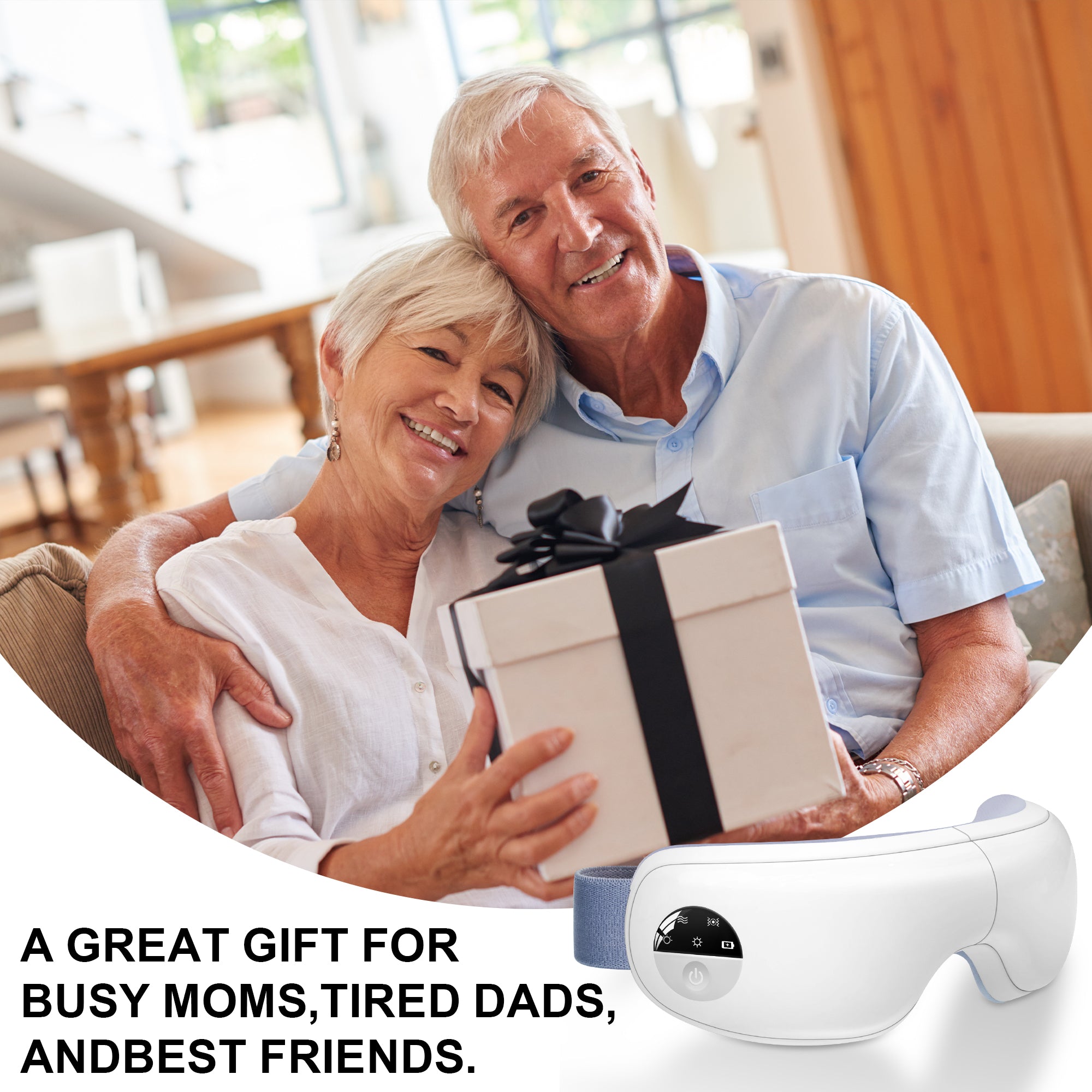 Eye Massager with Heat & Vibration - 5 Massage Modes, Bluetooth Music, Adjustable Headband, USB Rechargeable for Stress Relief & Migraine Relief - Perfect for Home, Office & Travel Use (Green)