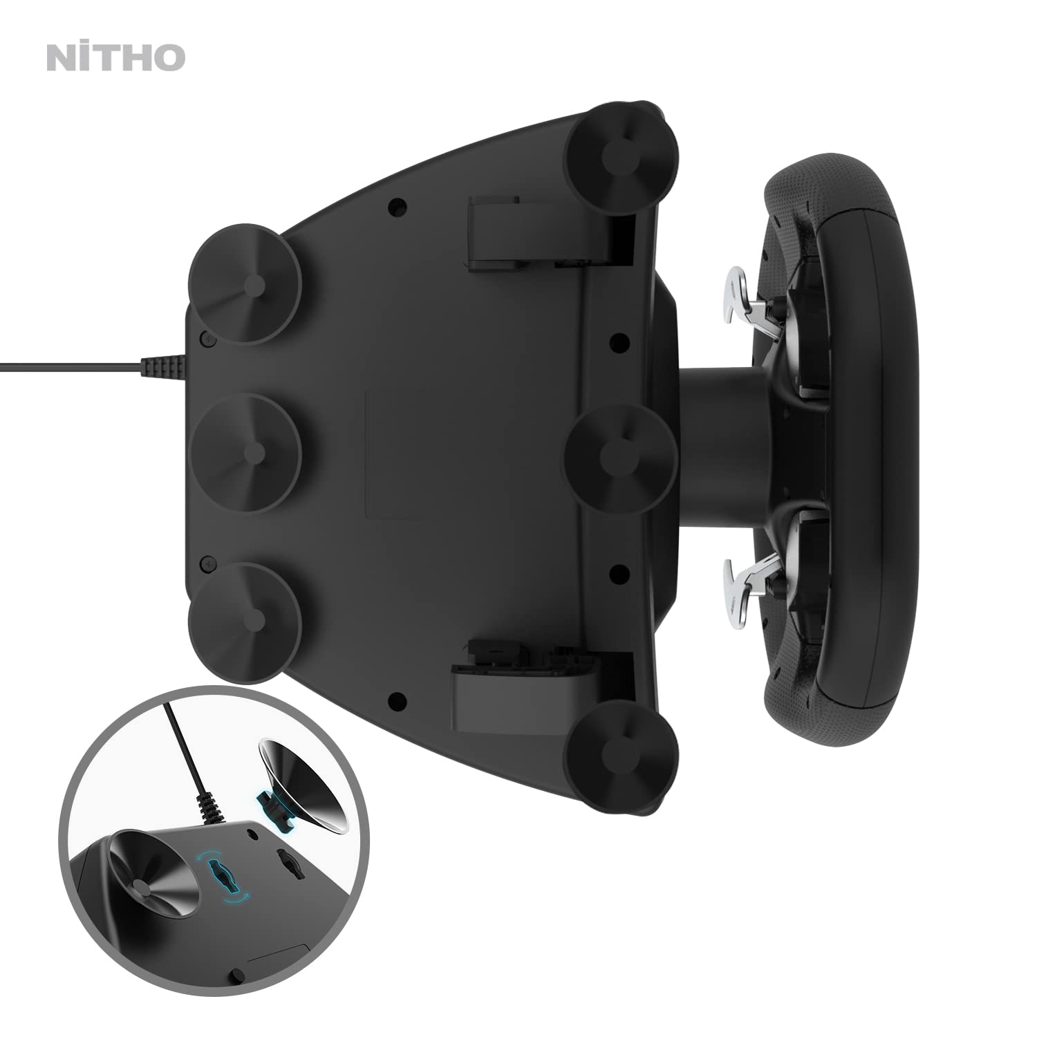 NITHO Drive Pro ONE 270 Degree Gaming Steering Wheel with Pedals & Shifter - Compatible with PS4, PC, Xbox One, Xbox Series X/S & Switch - Zero Dead Zone Racing Wheel for Simulation Games & Drifting